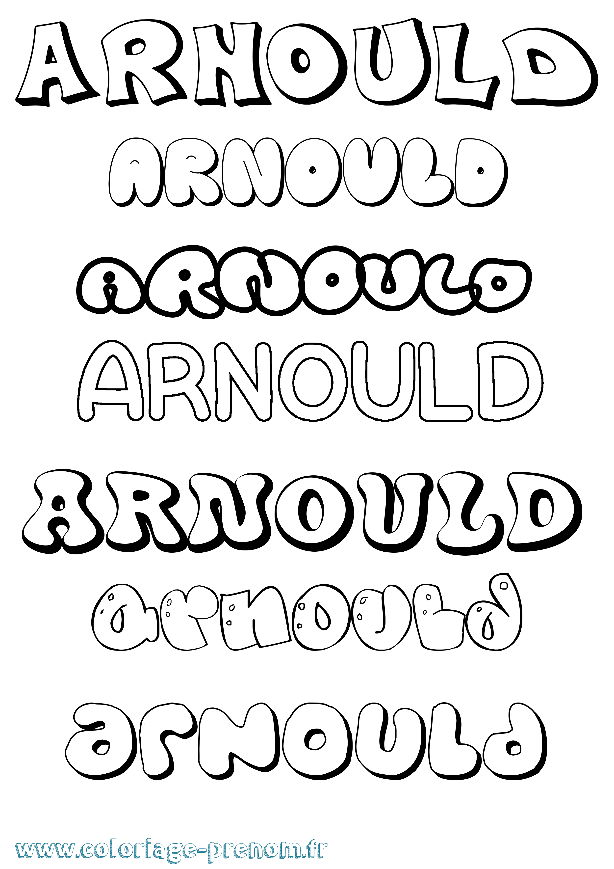 Coloriage Arnould Bubble Coloriage prénom Arnould Bubble
