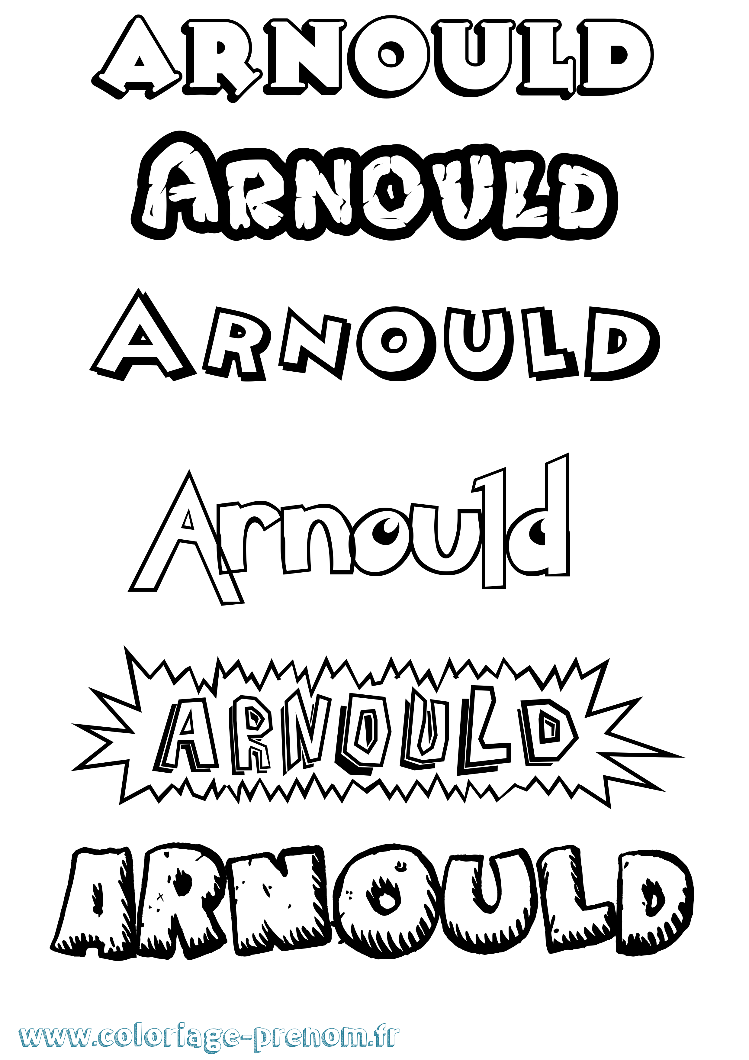 Coloriage Arnould Dessin Animé Coloriage prénom Arnould Dessin Animé