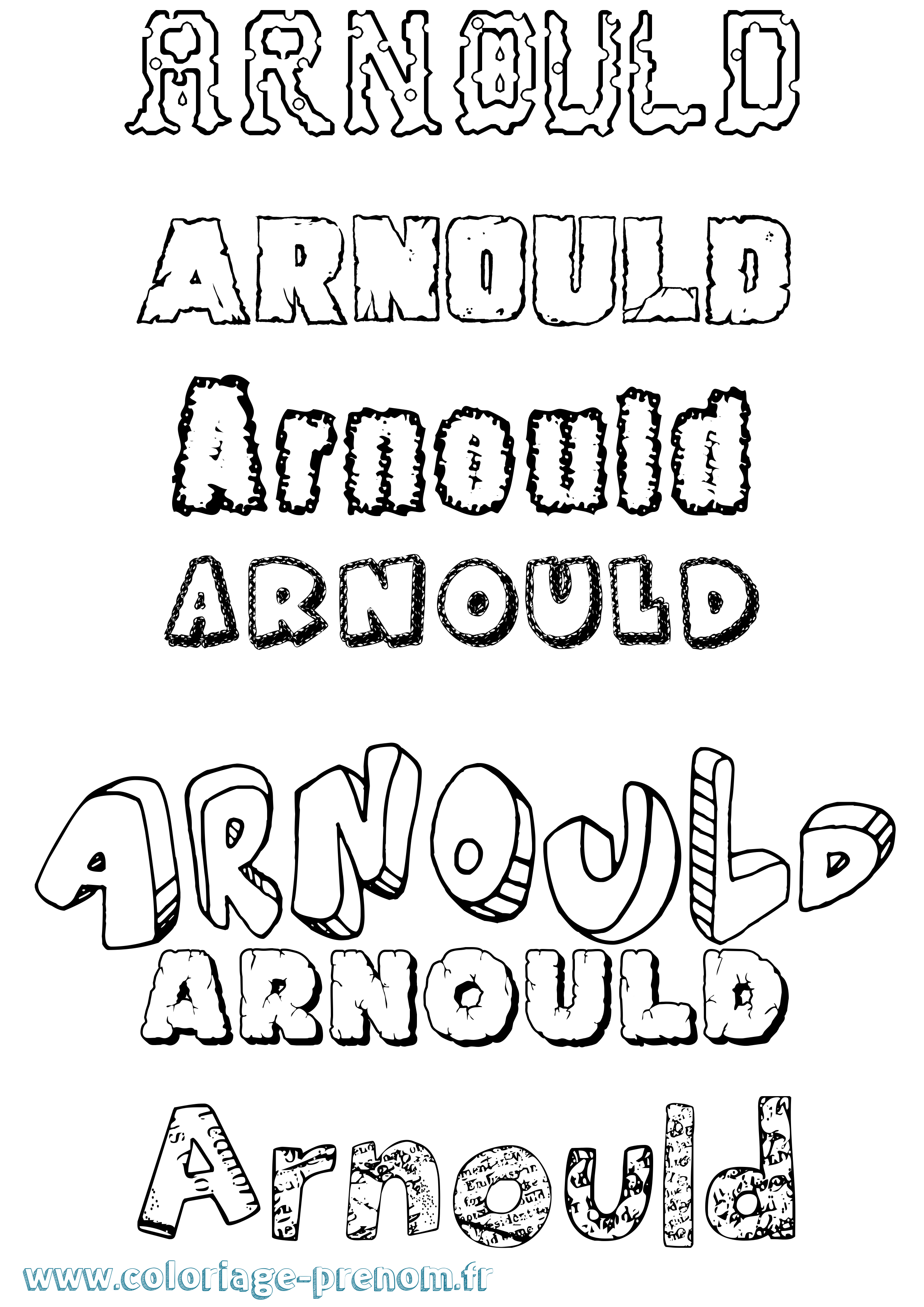 Coloriage Arnould Destructuré Coloriage prénom Arnould Destructuré