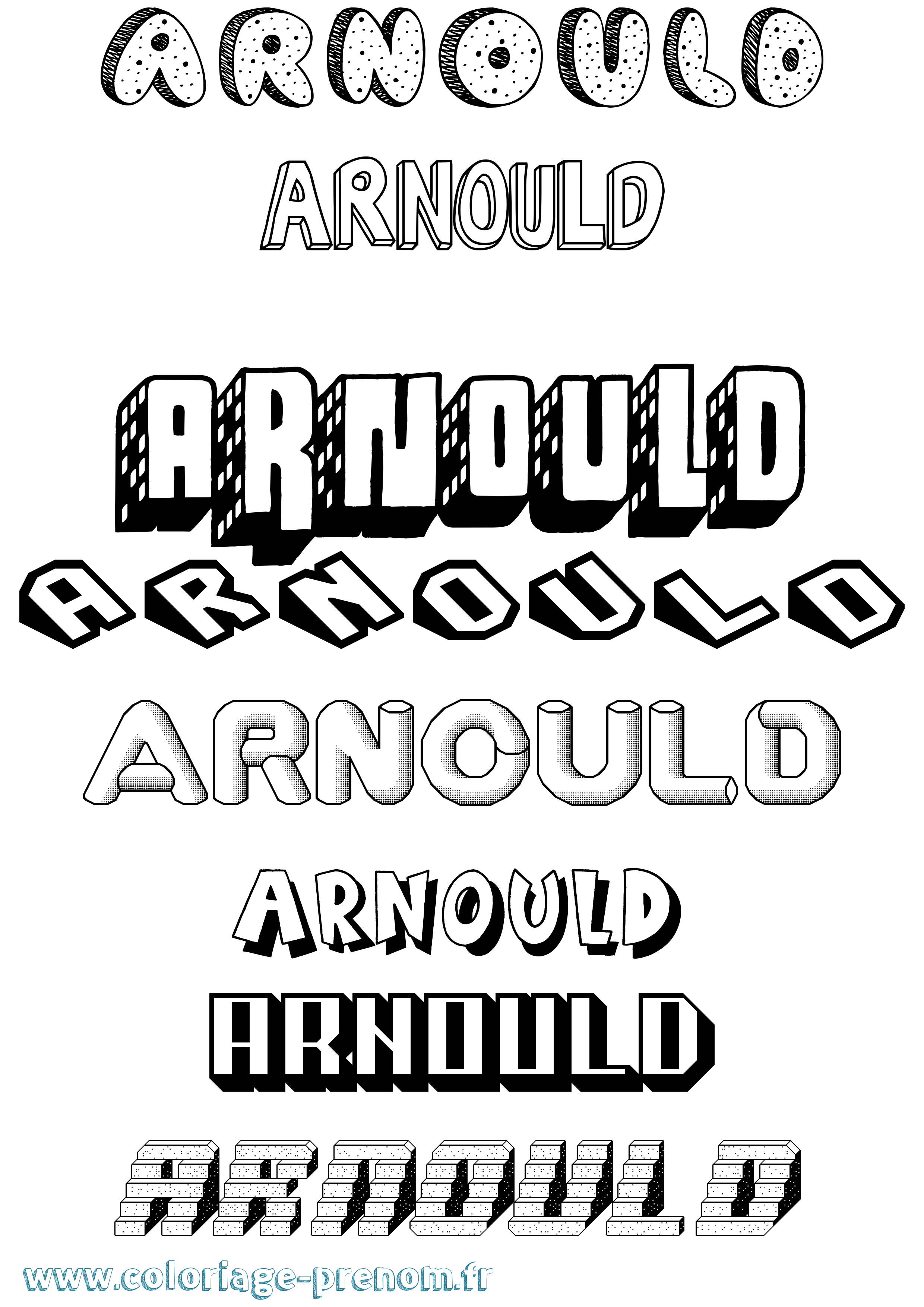 Coloriage Arnould Effet 3D Coloriage prénom Arnould Effet 3D