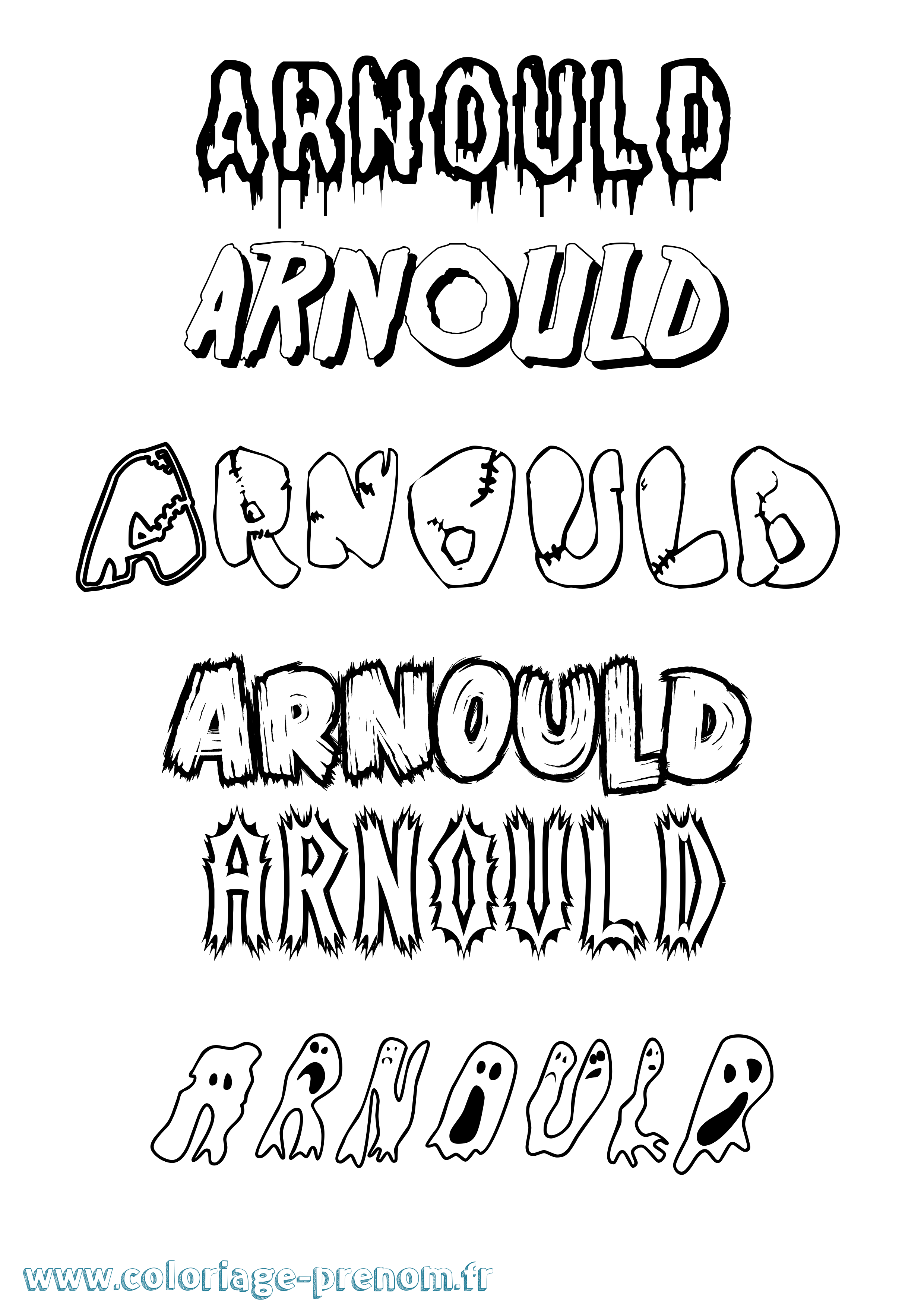 Coloriage Arnould Frisson Coloriage prénom Arnould Frisson