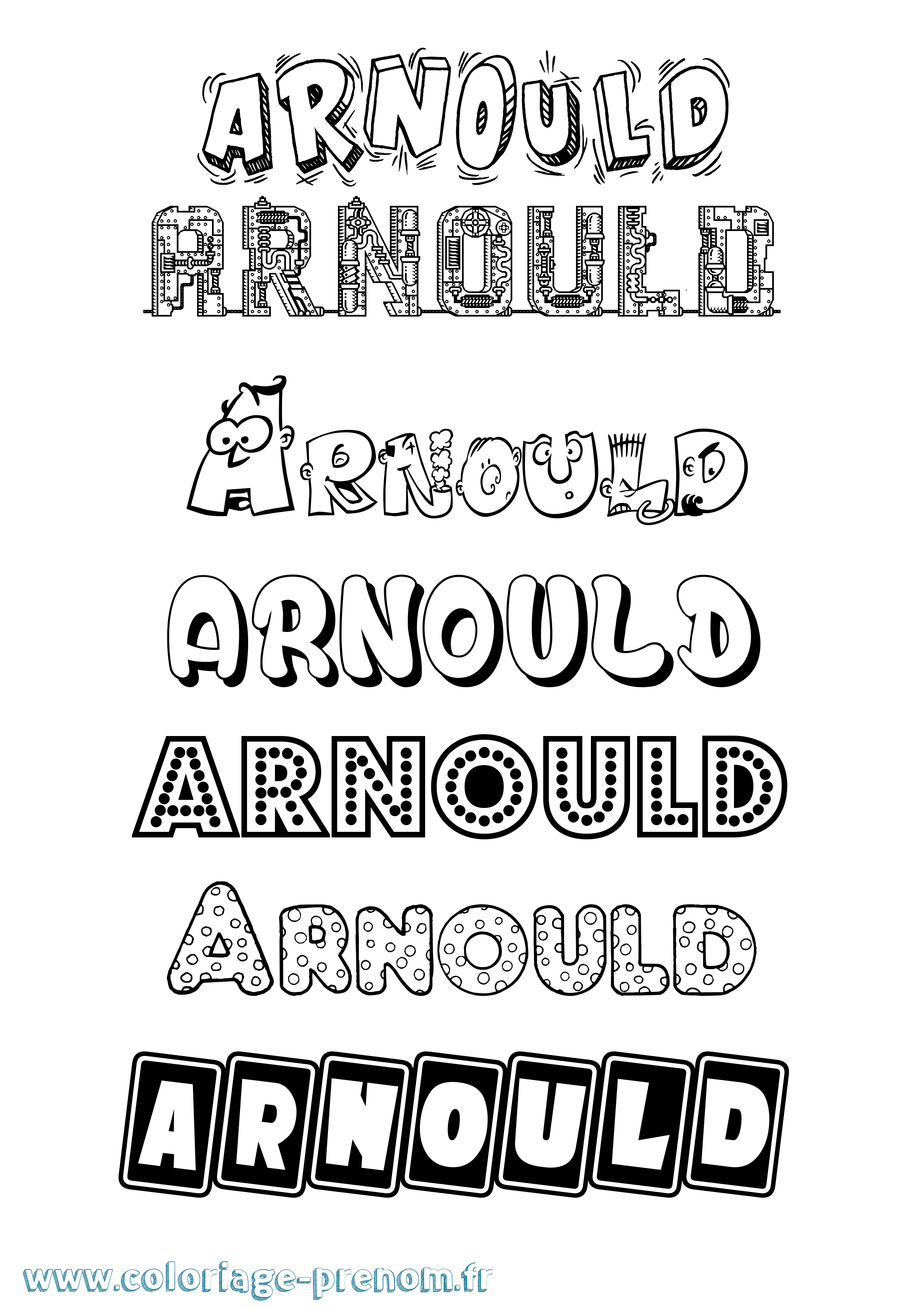 Coloriage Arnould Fun Coloriage prénom Arnould Fun