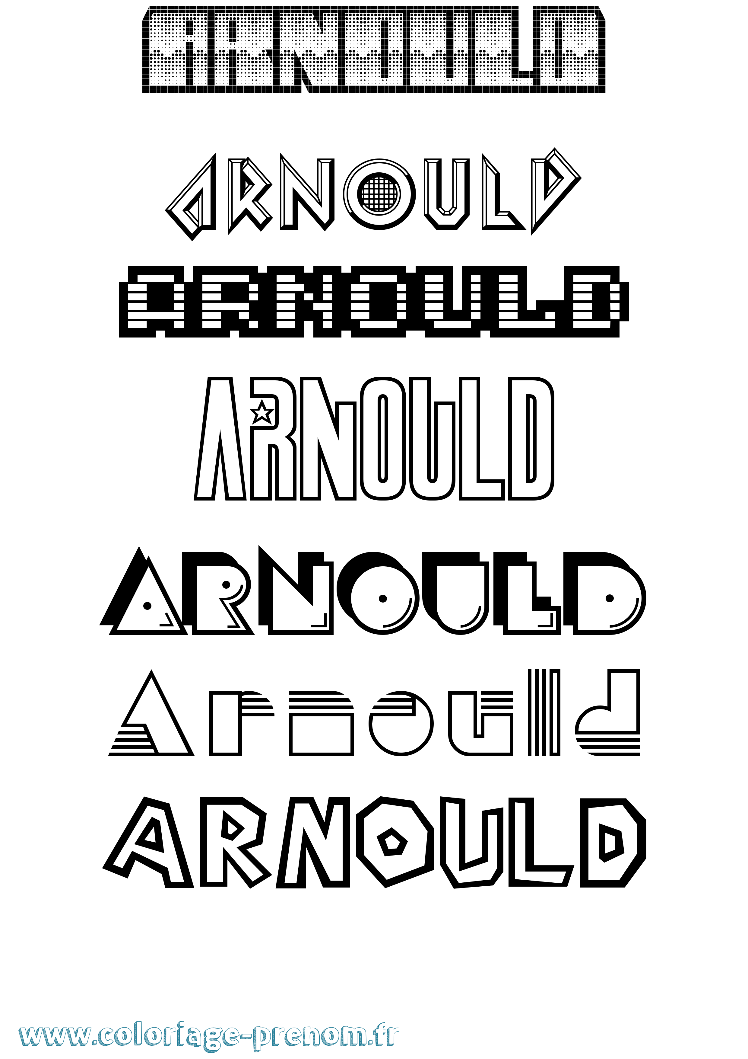 Coloriage Arnould Jeux Vidéos Coloriage prénom Arnould Jeux Vidéos
