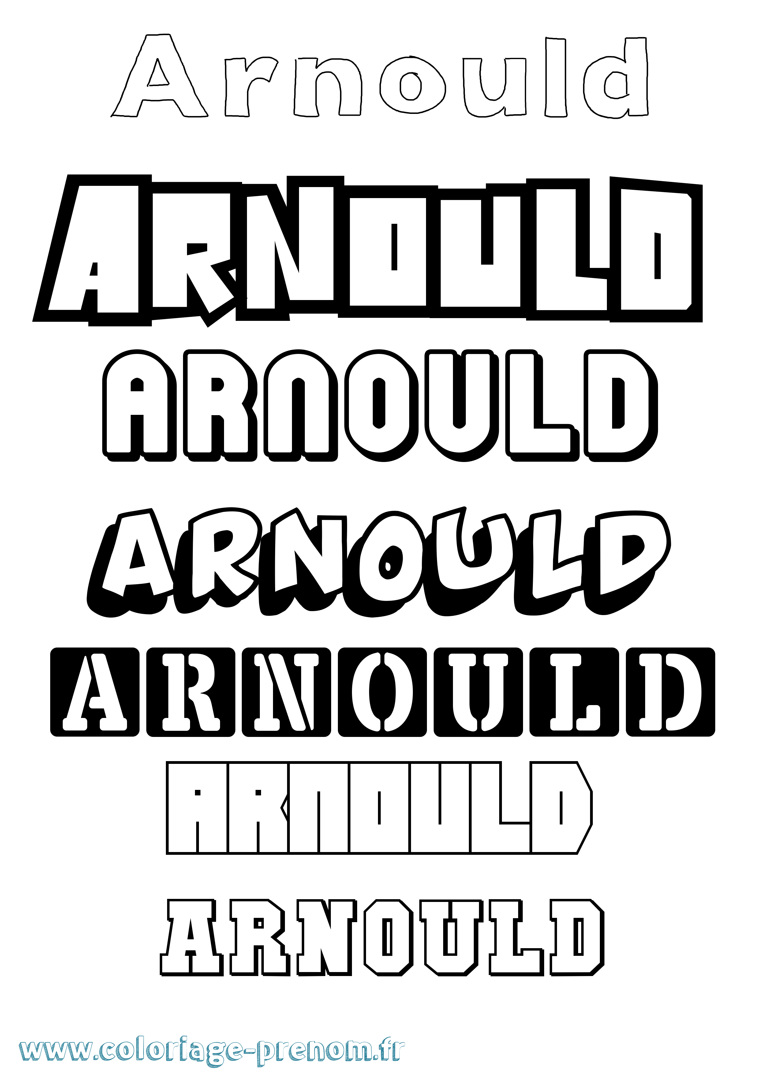 Coloriage Arnould Simple Coloriage prénom Arnould Simple