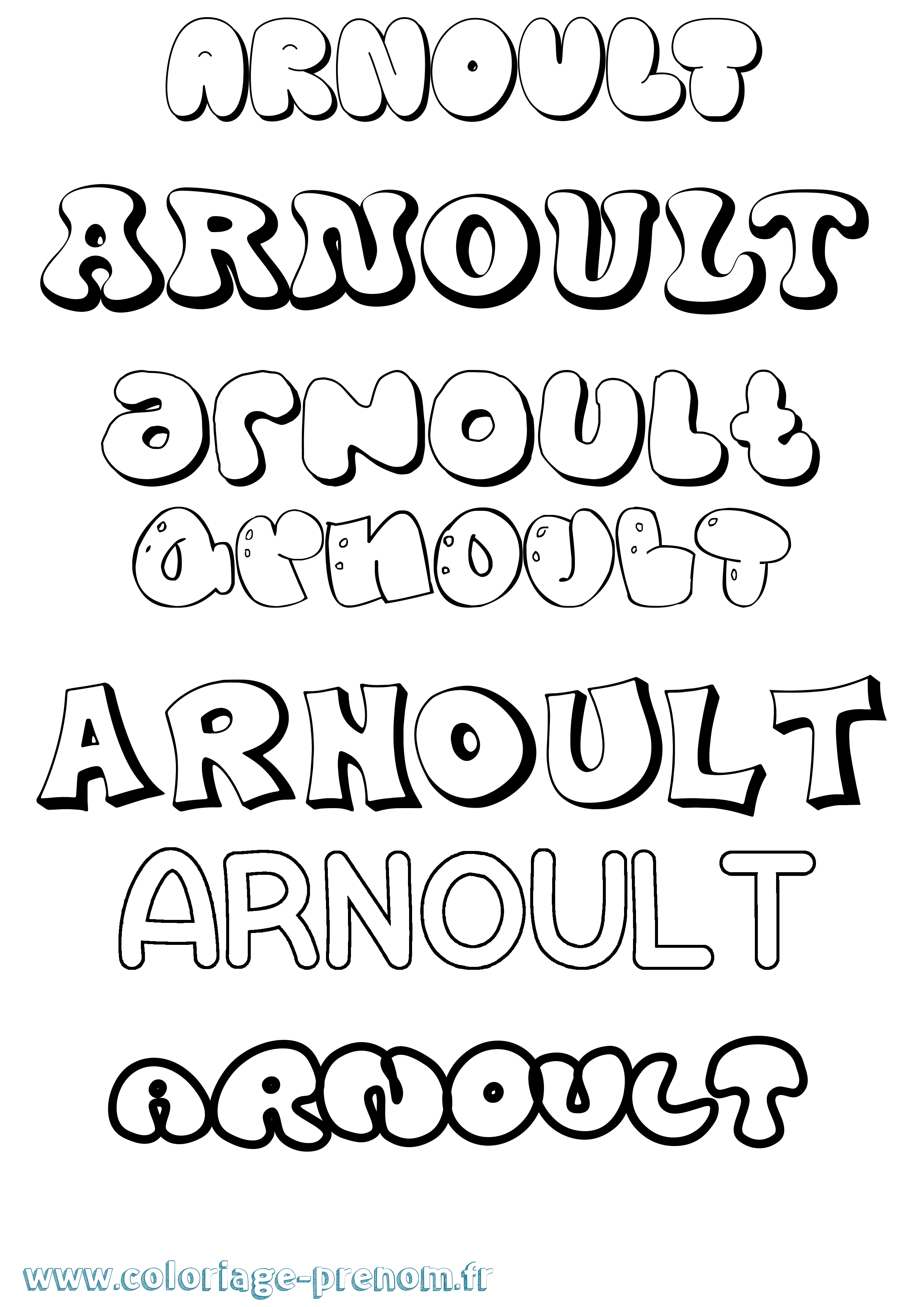 Coloriage Arnoult Bubble Coloriage prénom Arnoult Bubble
