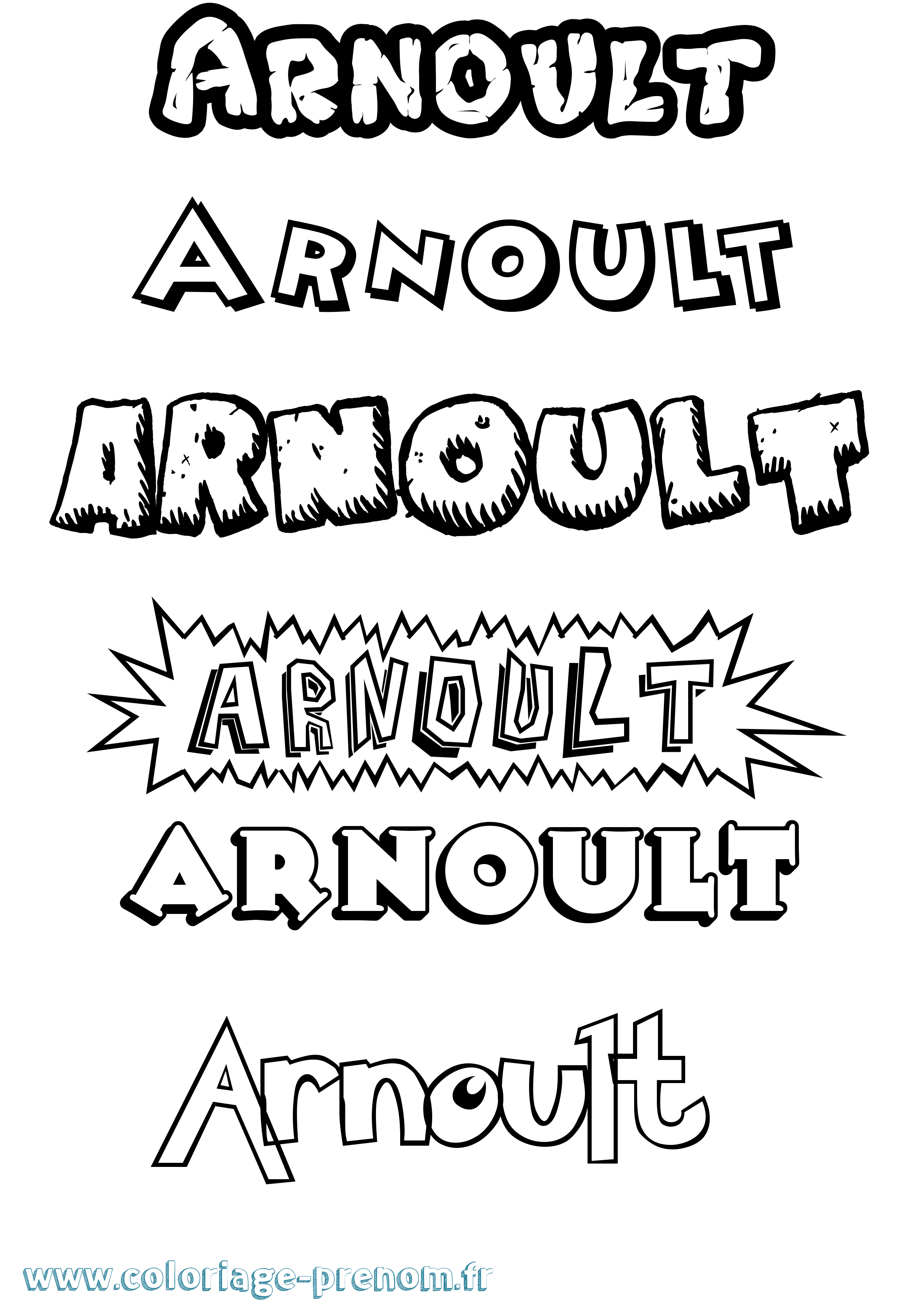 Coloriage Arnoult Dessin Animé Coloriage prénom Arnoult Dessin Animé