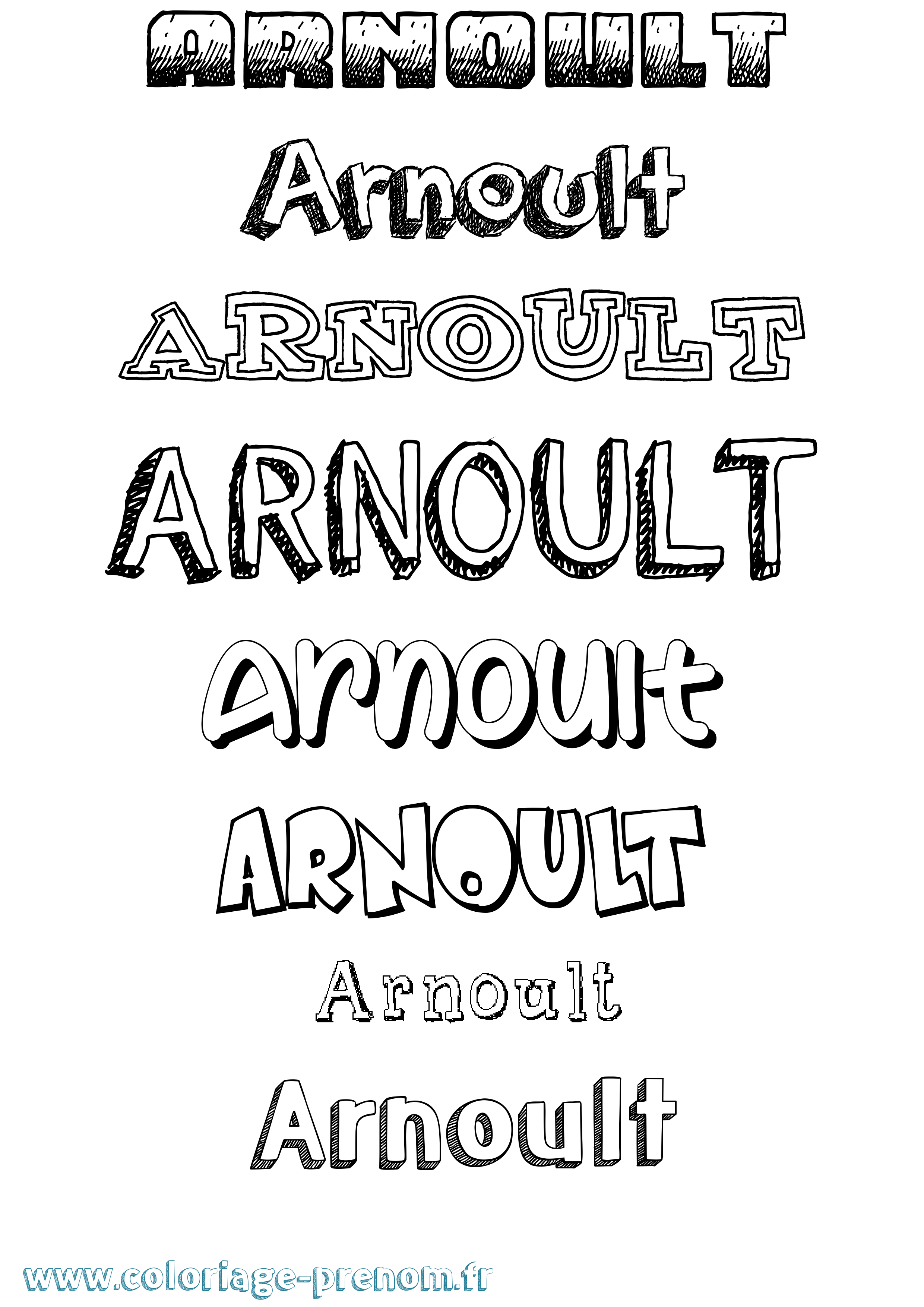 Coloriage Arnoult Dessiné Coloriage prénom Arnoult Dessiné