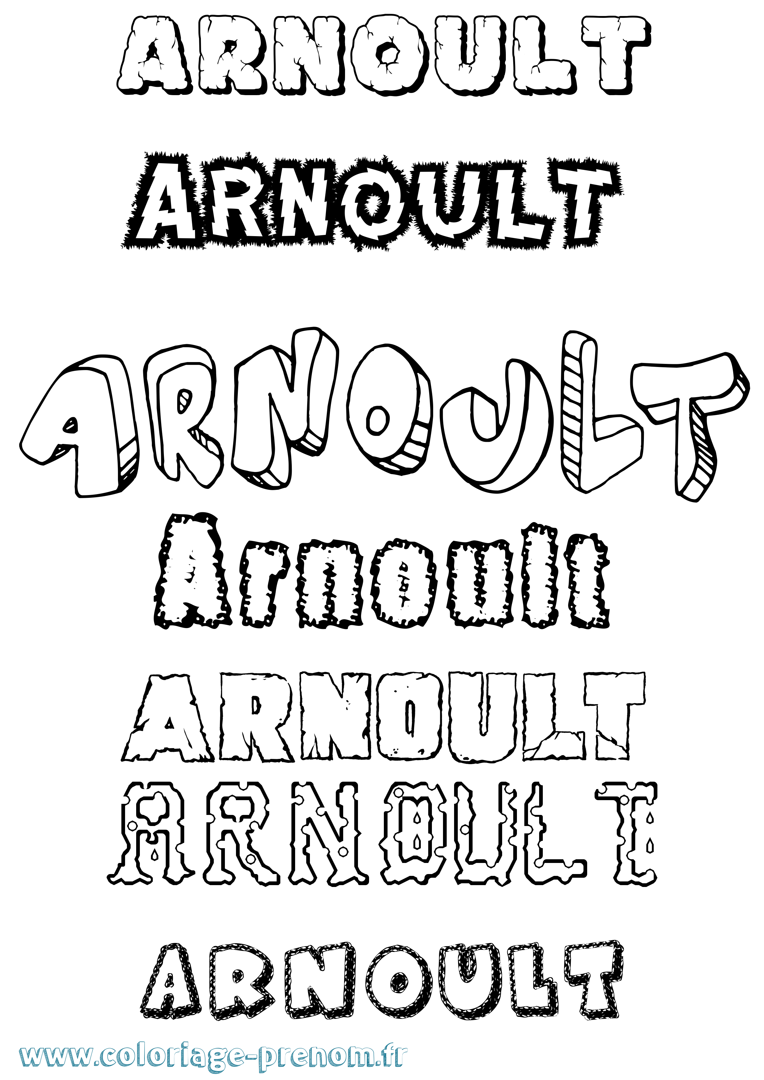 Coloriage Arnoult Destructuré Coloriage prénom Arnoult Destructuré