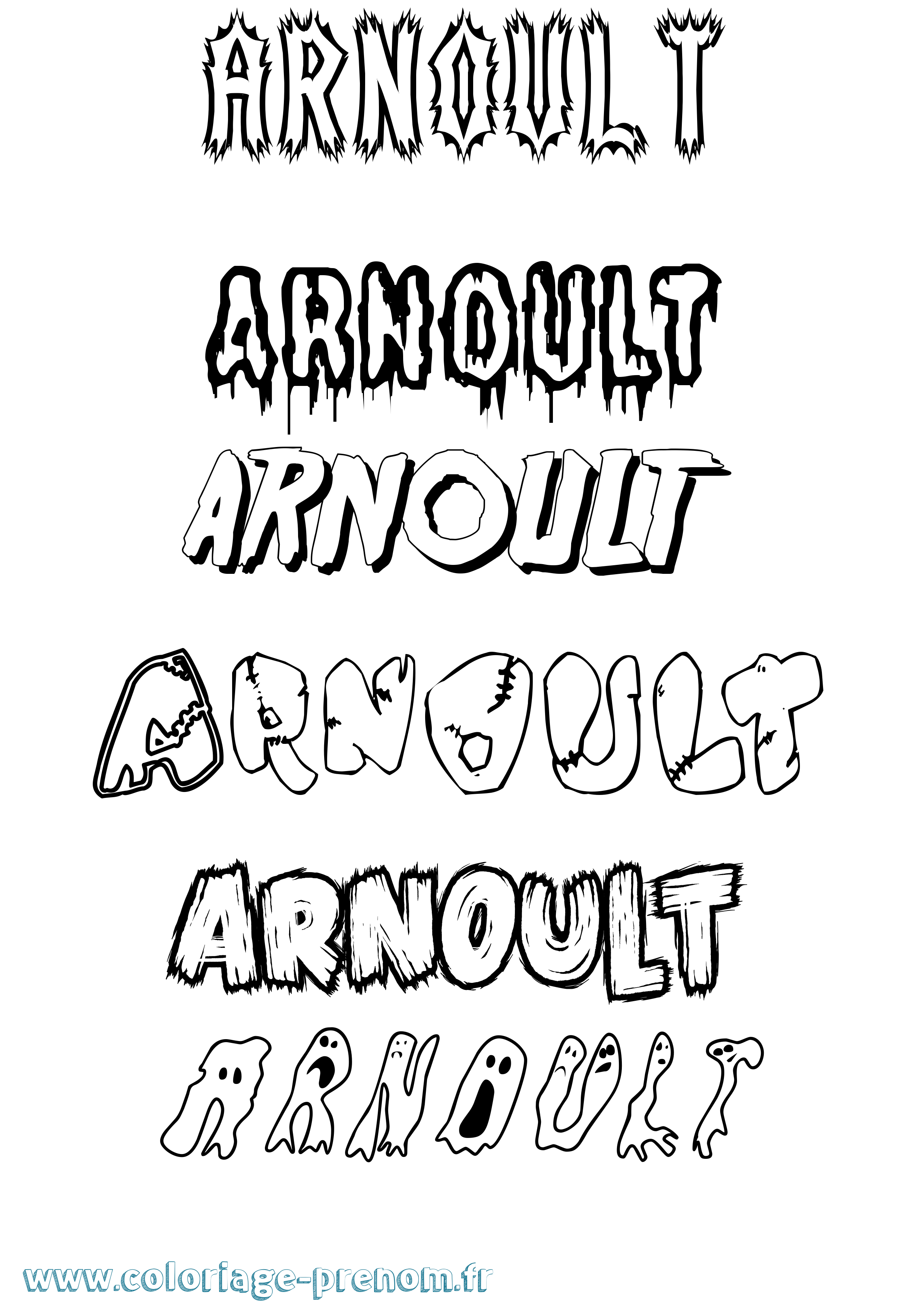 Coloriage Arnoult Frisson Coloriage prénom Arnoult Frisson