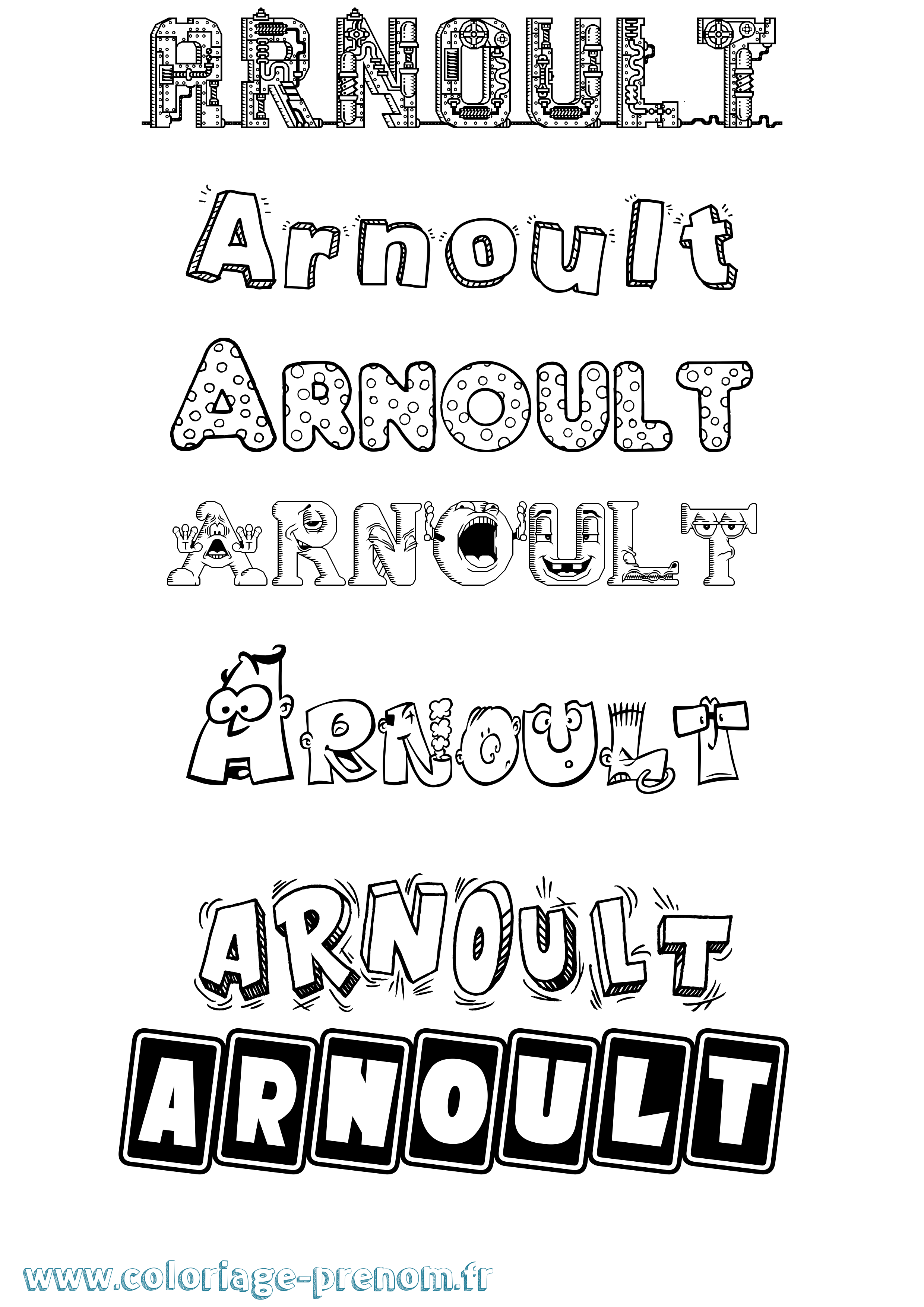Coloriage Arnoult Fun Coloriage prénom Arnoult Fun