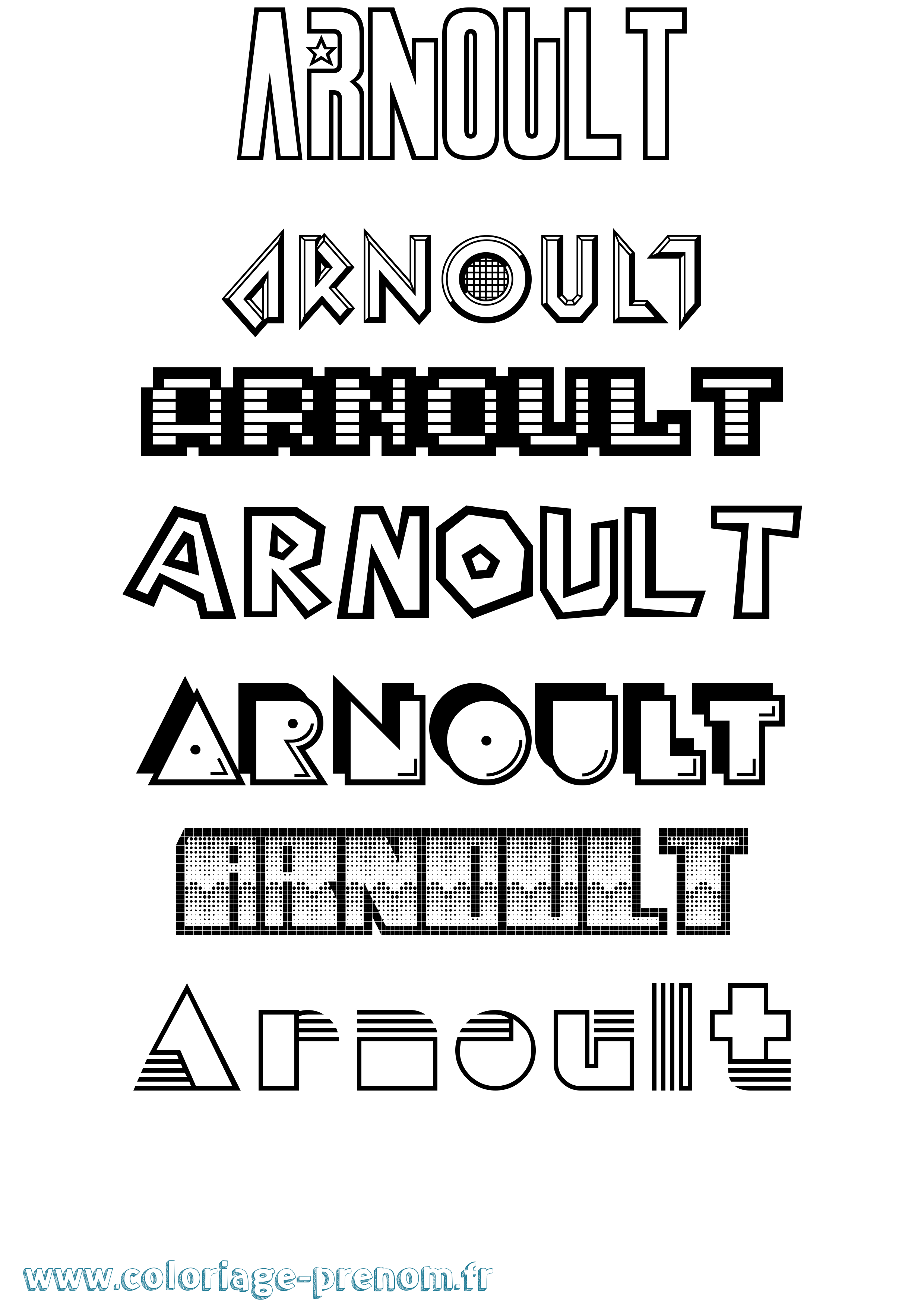 Coloriage Arnoult Jeux Vidéos Coloriage prénom Arnoult Jeux Vidéos