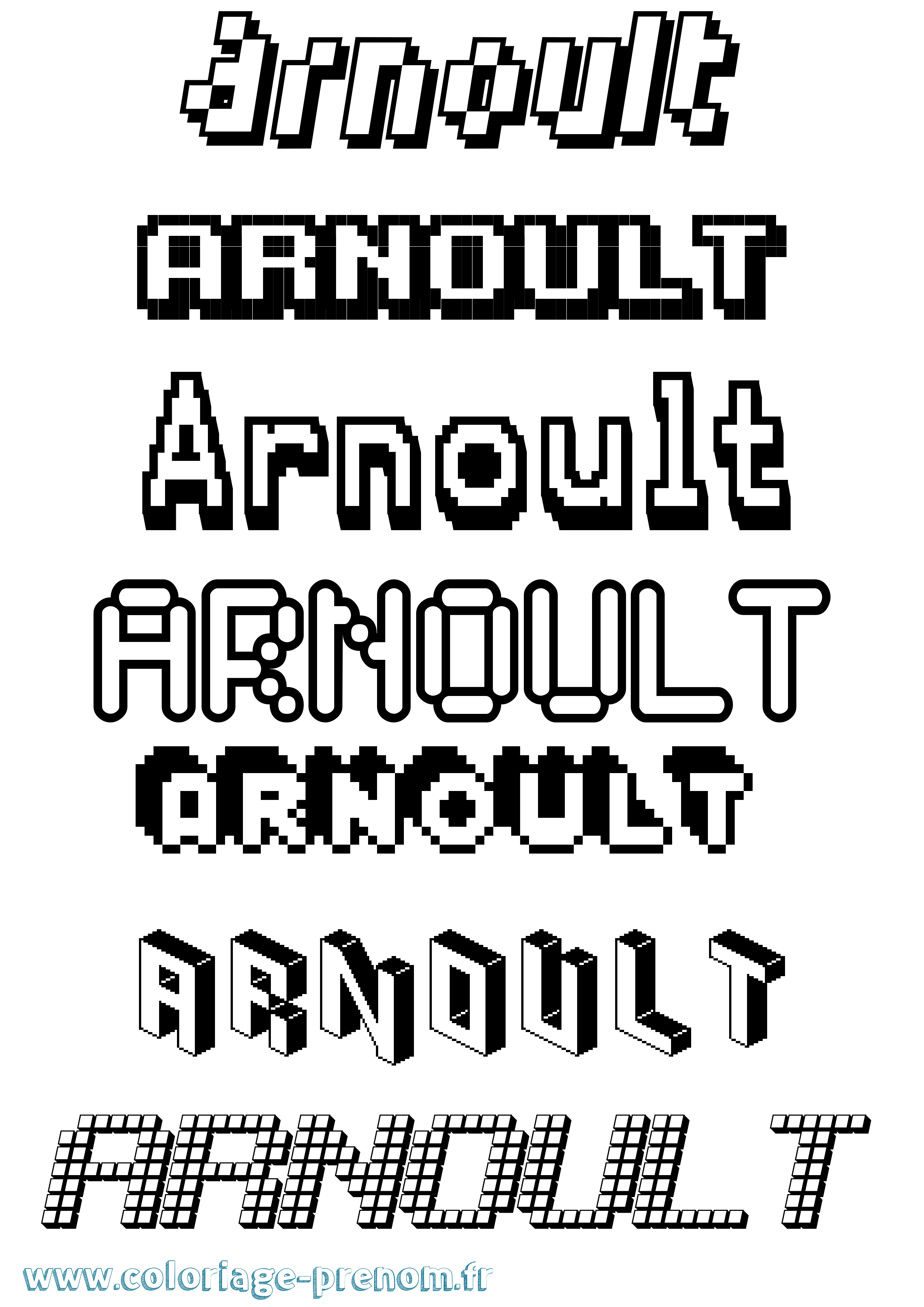 Coloriage Arnoult Pixel Coloriage prénom Arnoult Pixel
