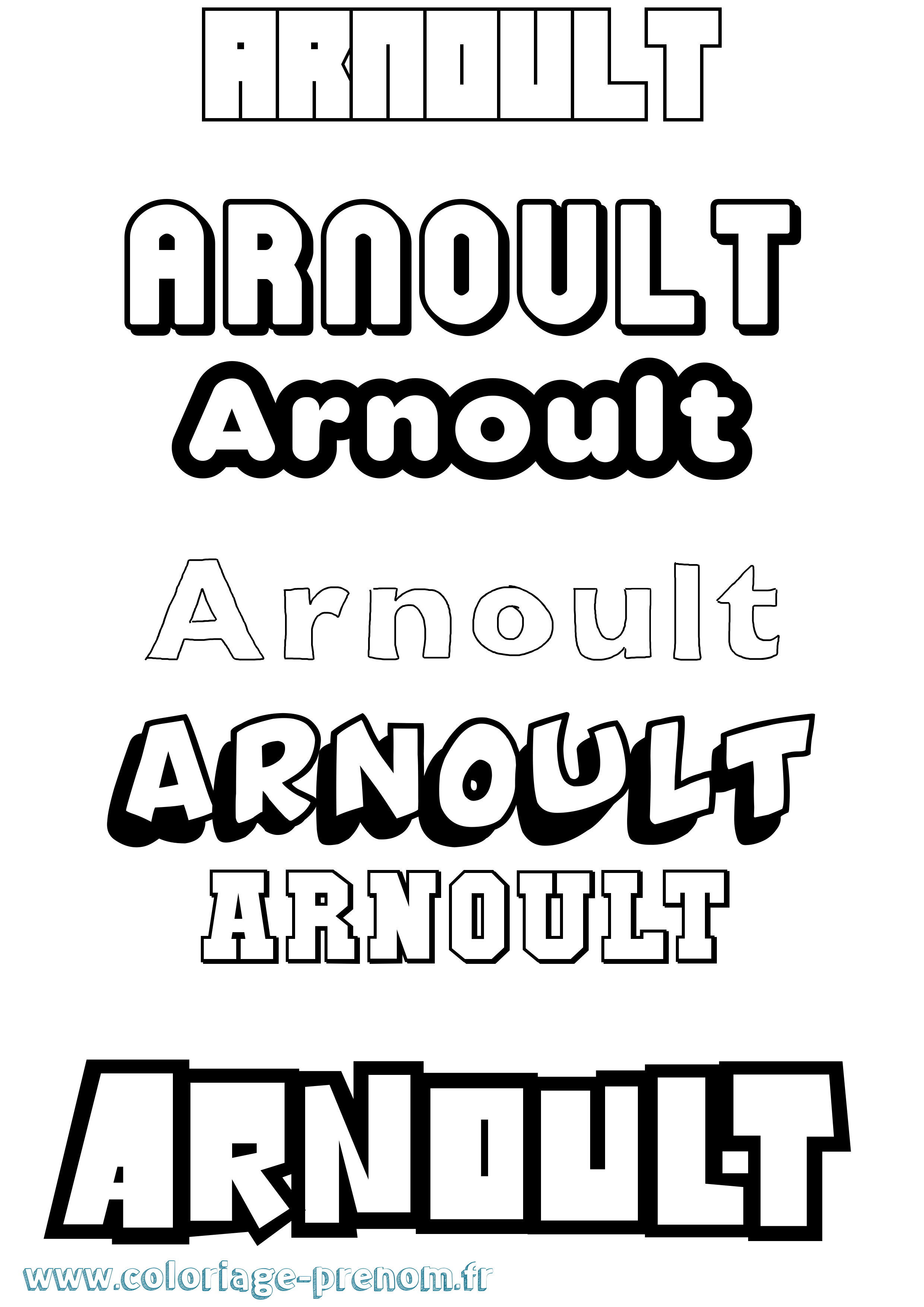 Coloriage Arnoult Simple Coloriage prénom Arnoult Simple
