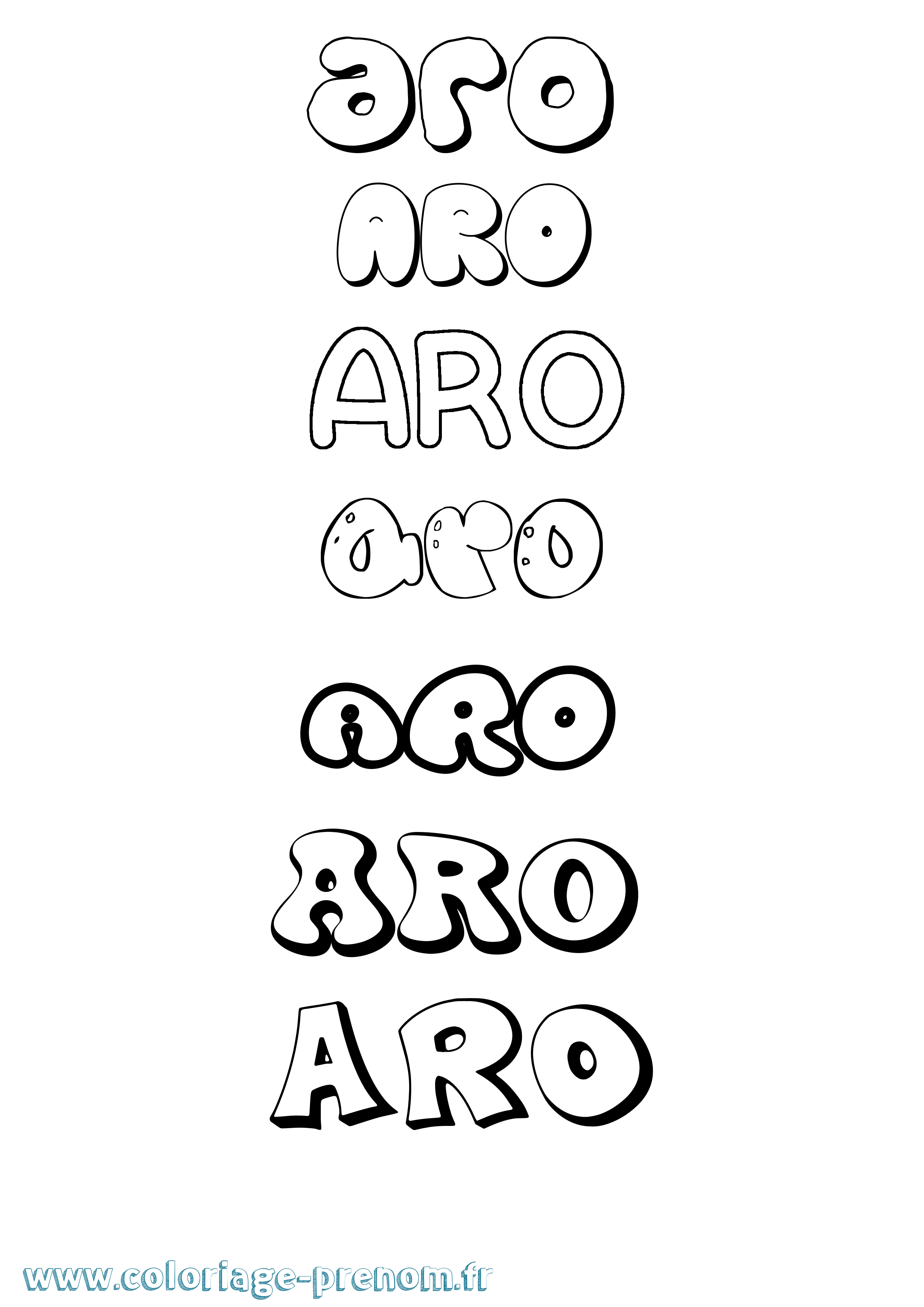 Coloriage Aro Bubble Coloriage prénom Aro Bubble