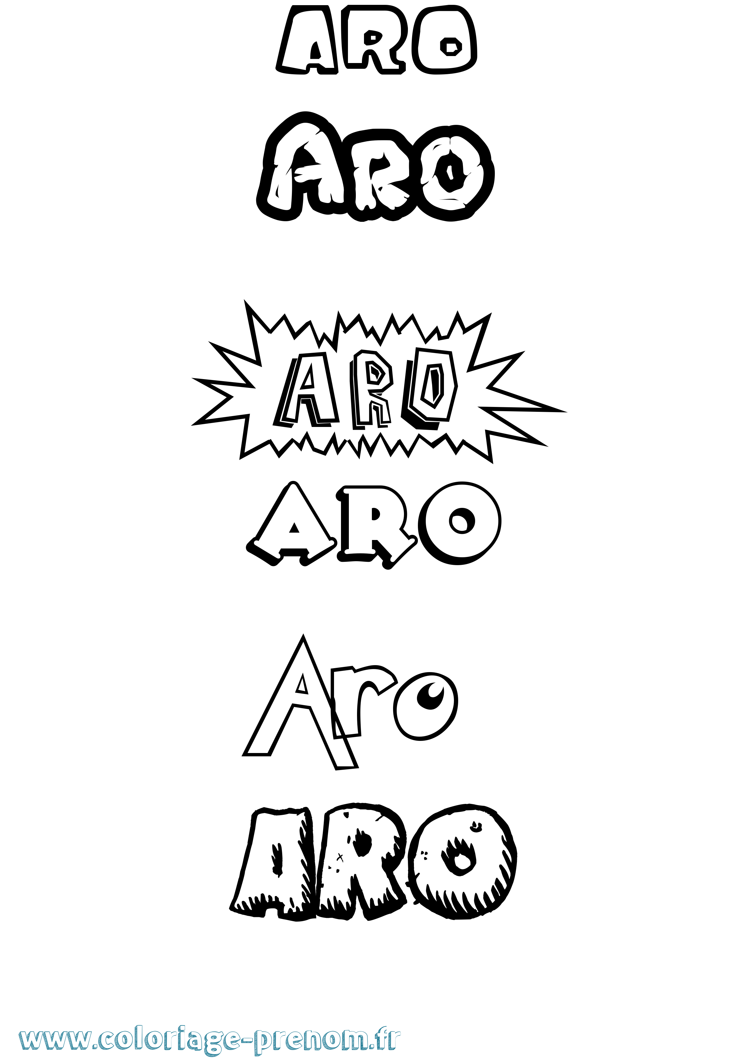 Coloriage Aro Dessin Animé Coloriage prénom Aro Dessin Animé