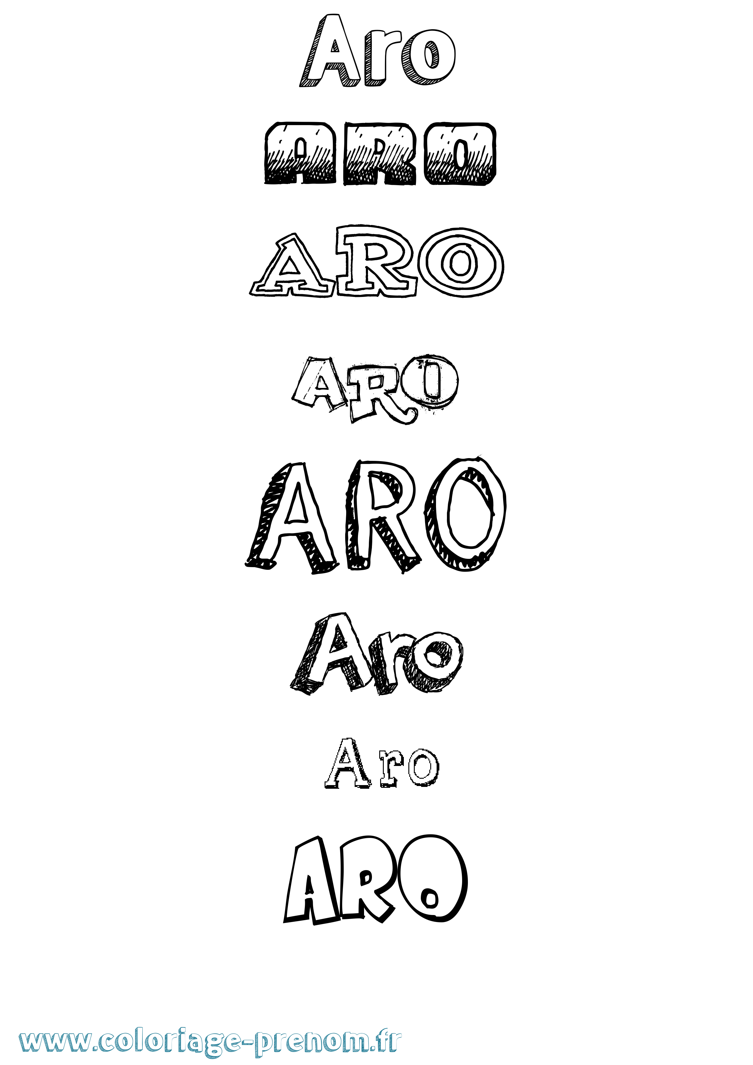 Coloriage Aro Dessiné Coloriage prénom Aro Dessiné