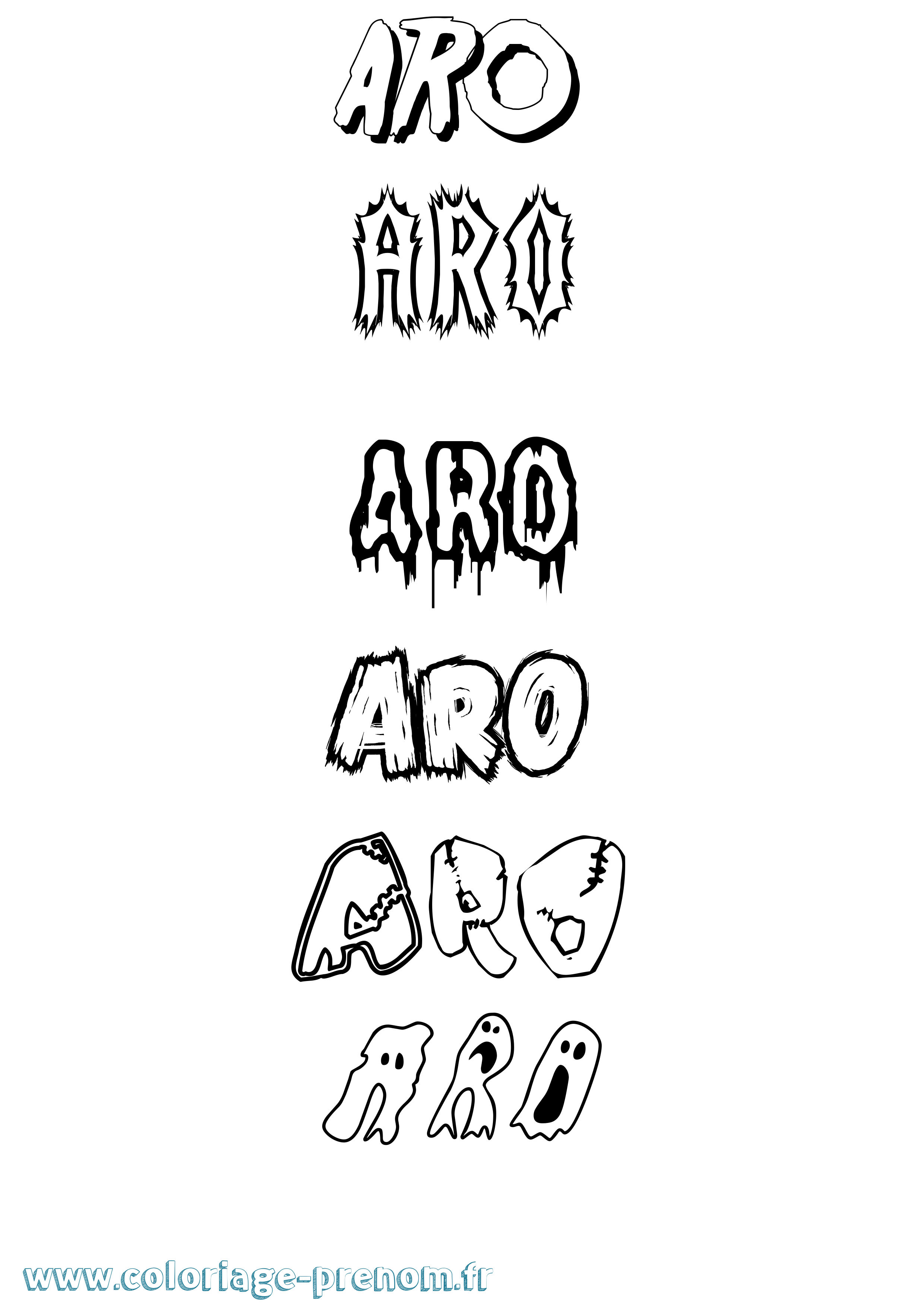 Coloriage Aro Frisson Coloriage prénom Aro Frisson