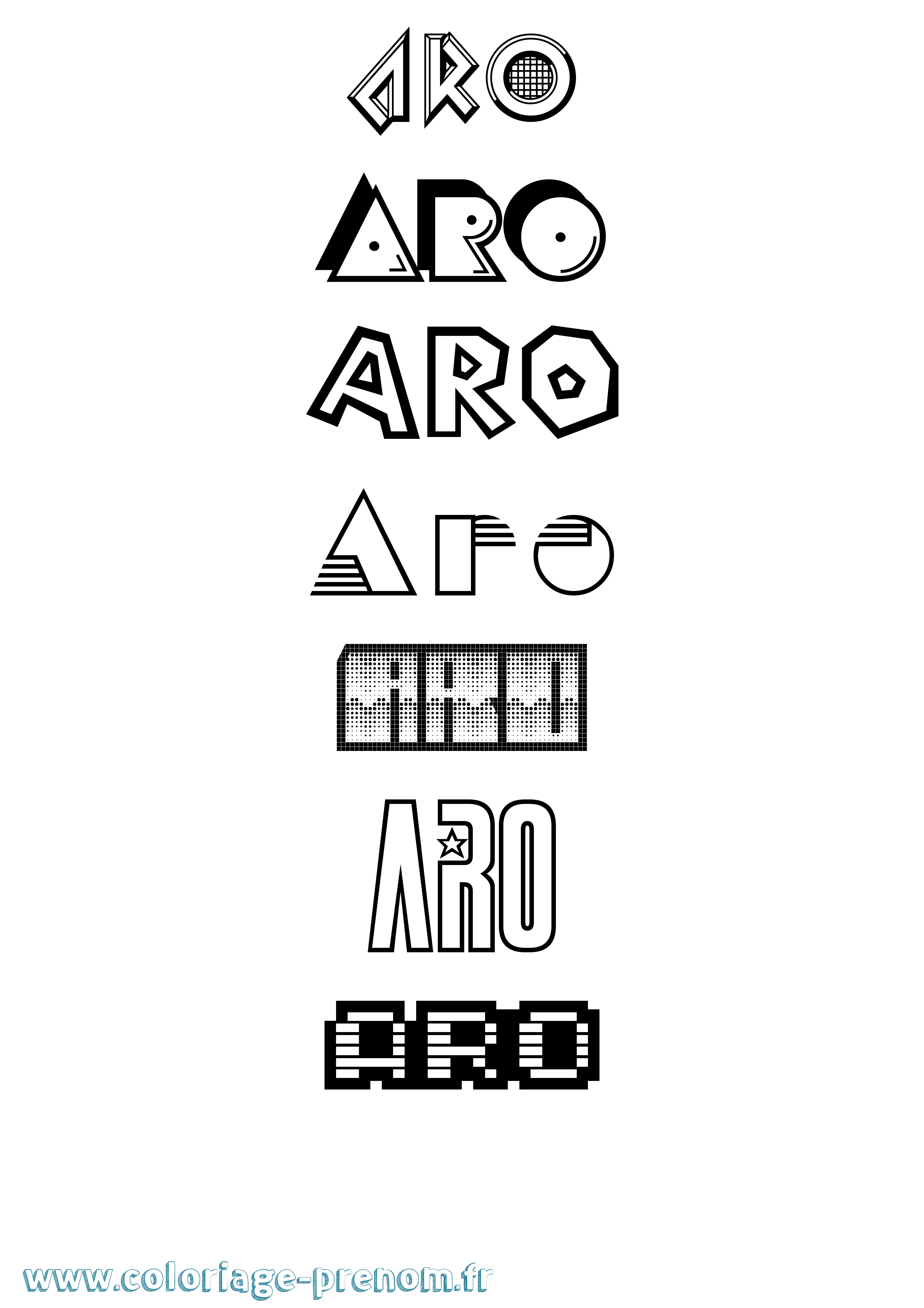Coloriage Aro Jeux Vidéos Coloriage prénom Aro Jeux Vidéos