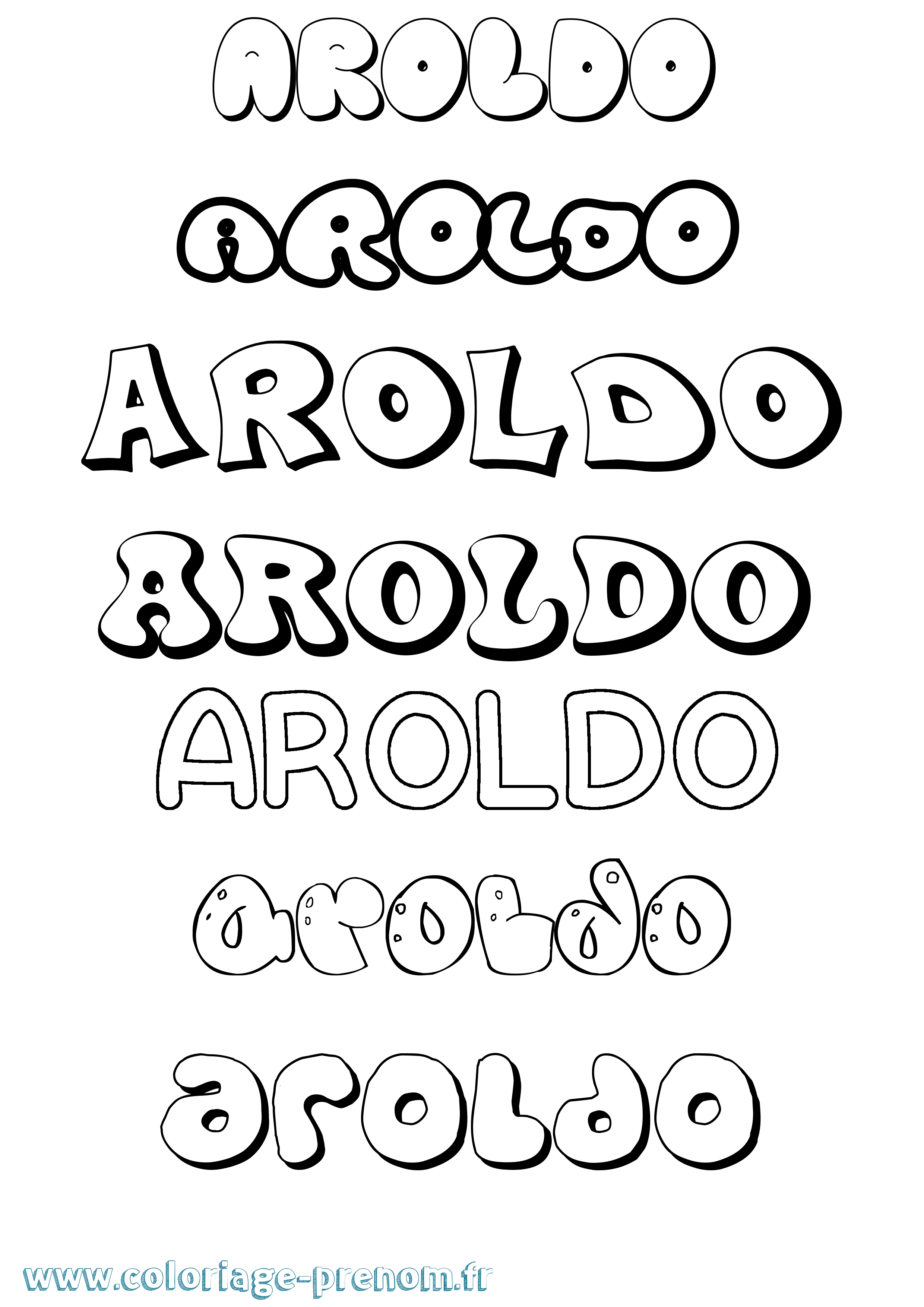 Coloriage Aroldo Bubble Coloriage prénom Aroldo Bubble