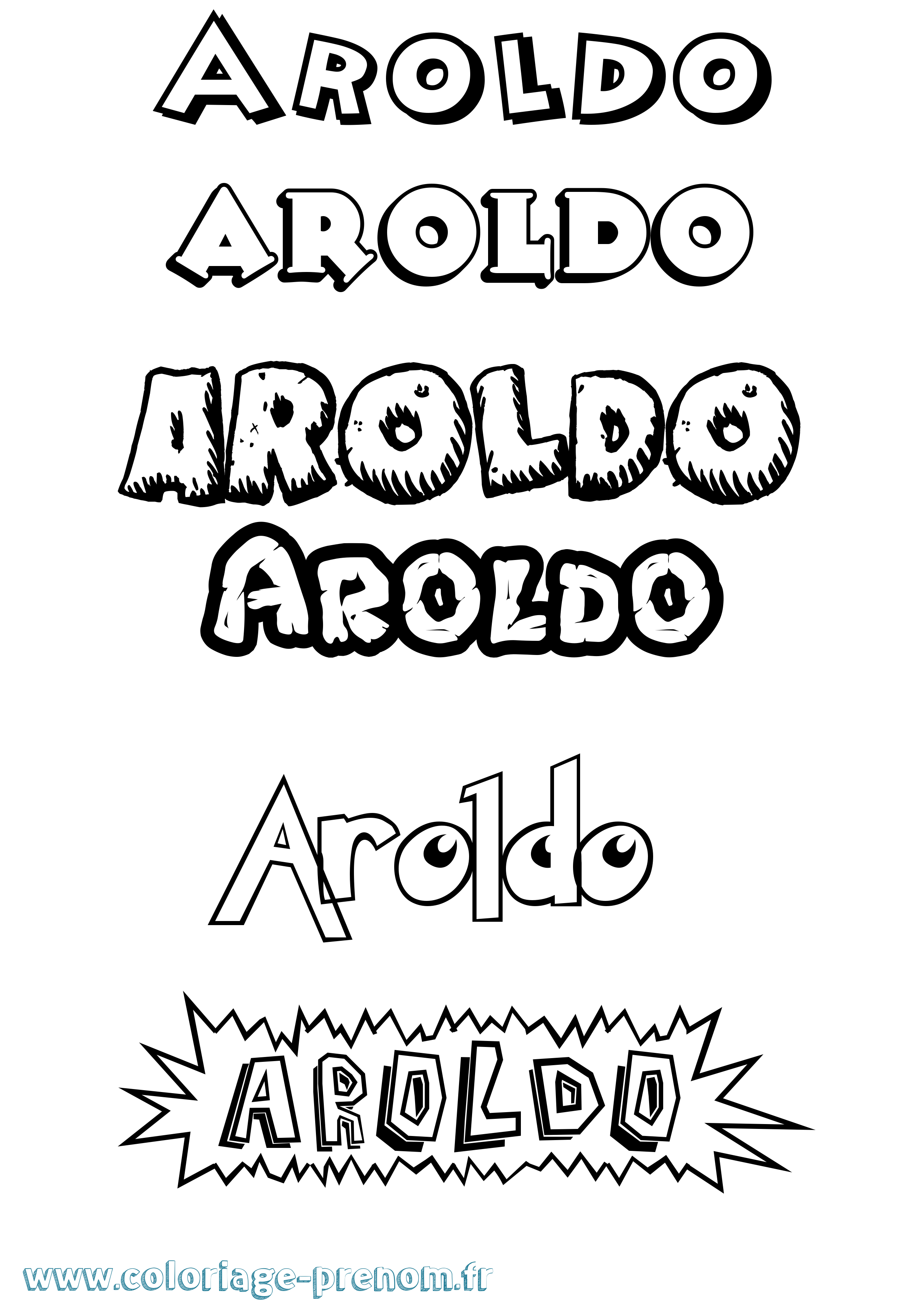 Coloriage Aroldo Dessin Animé Coloriage prénom Aroldo Dessin Animé