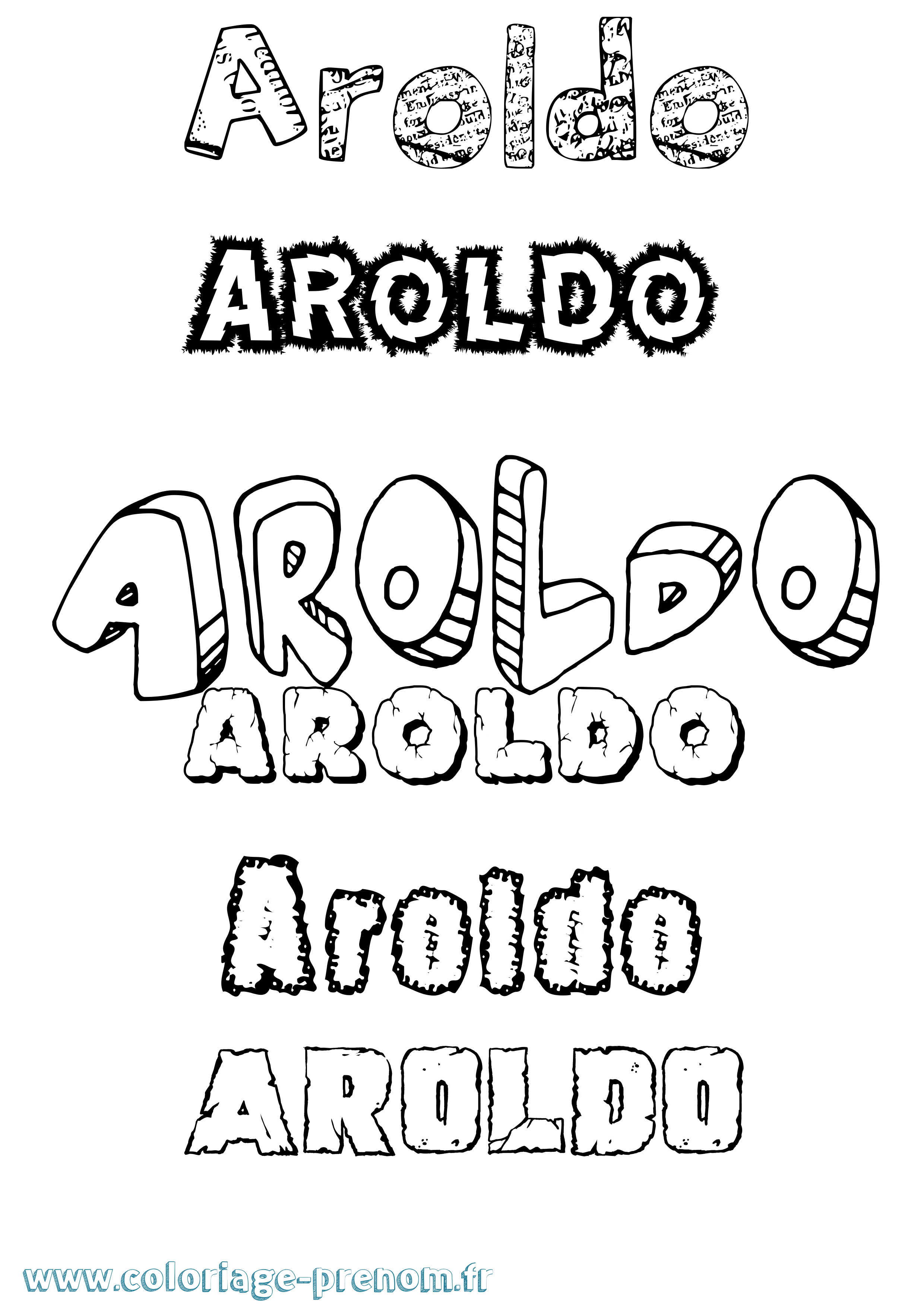 Coloriage Aroldo Destructuré Coloriage prénom Aroldo Destructuré