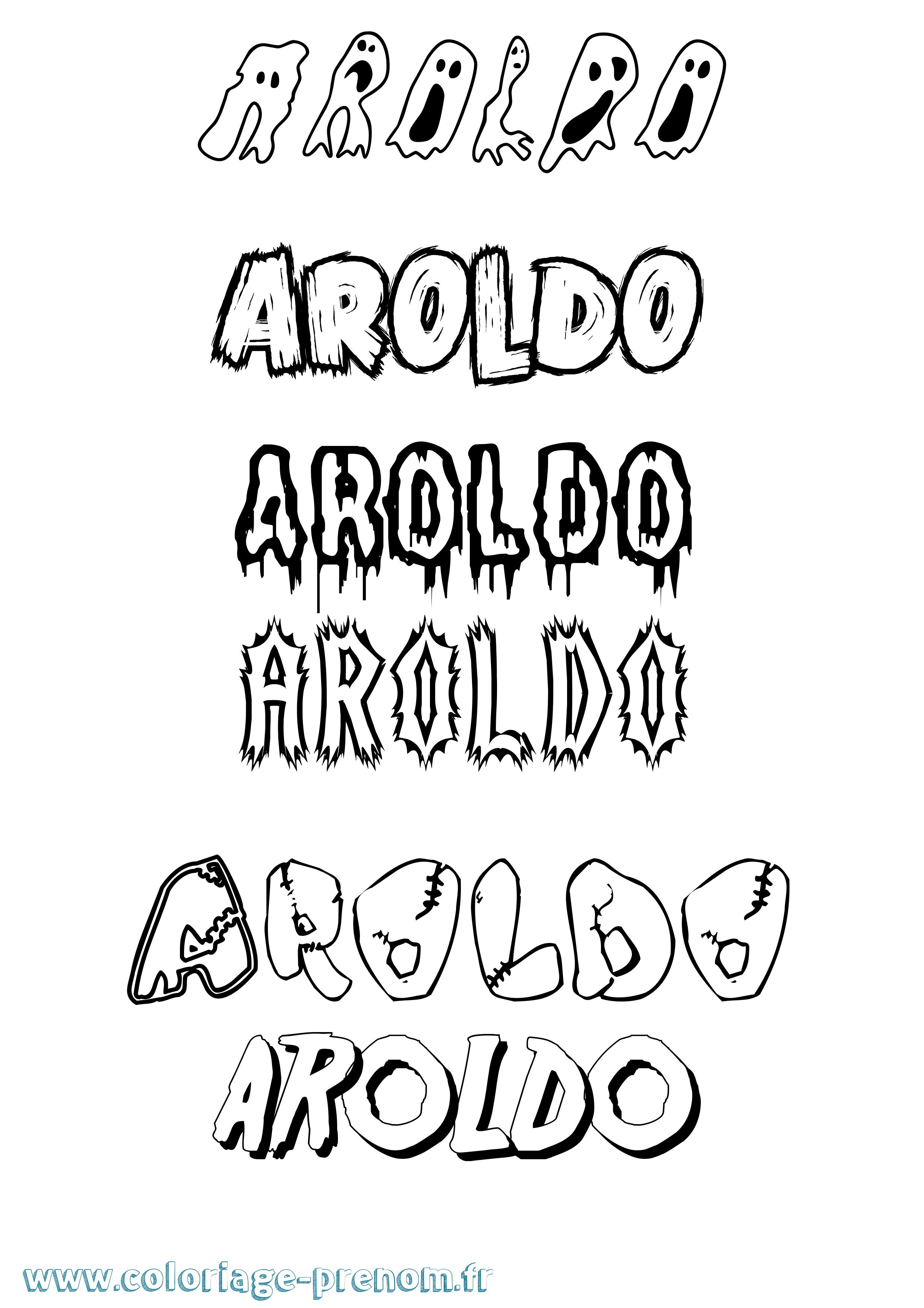 Coloriage Aroldo Frisson Coloriage prénom Aroldo Frisson