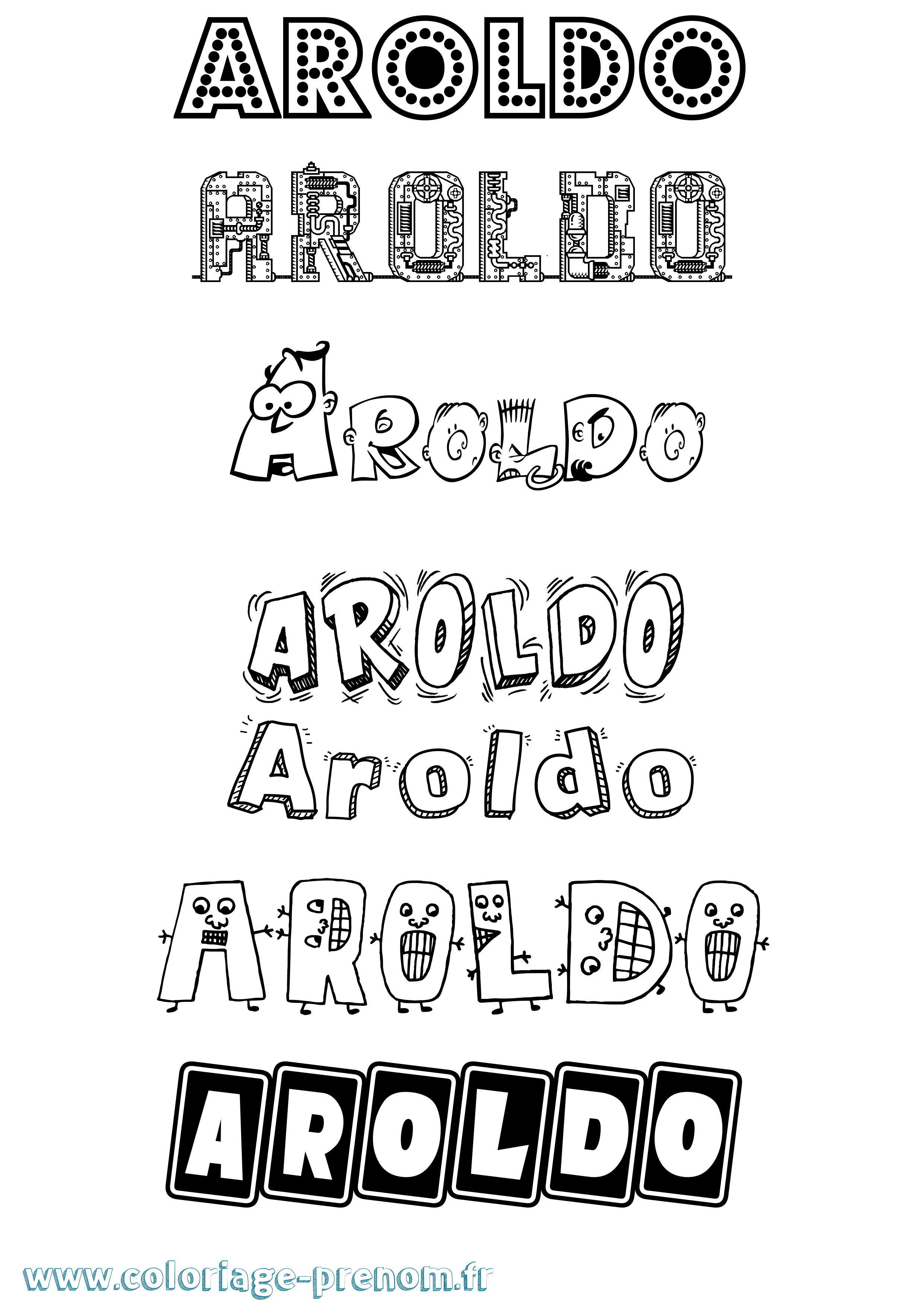 Coloriage Aroldo Fun Coloriage prénom Aroldo Fun