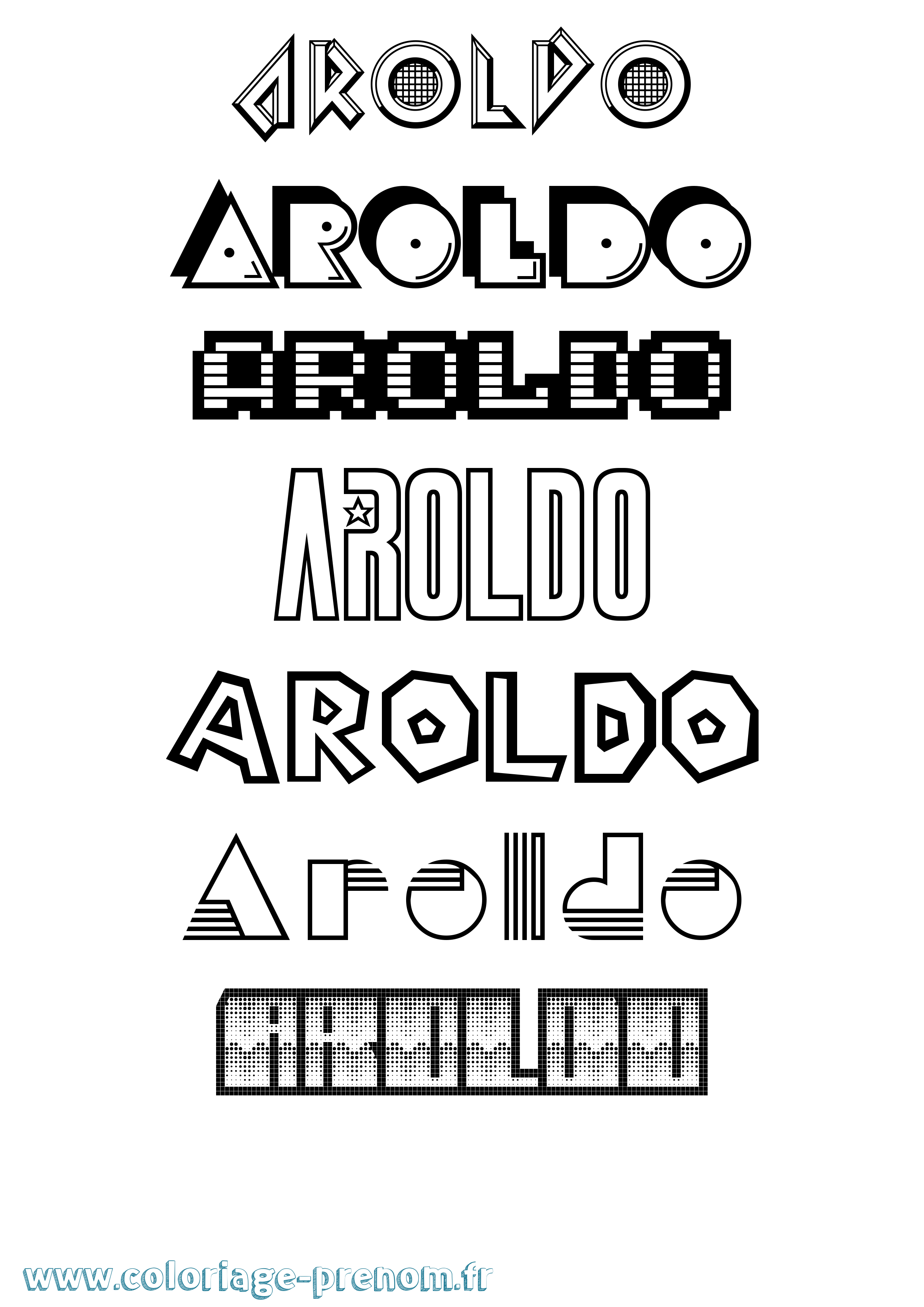 Coloriage Aroldo Jeux Vidéos Coloriage prénom Aroldo Jeux Vidéos