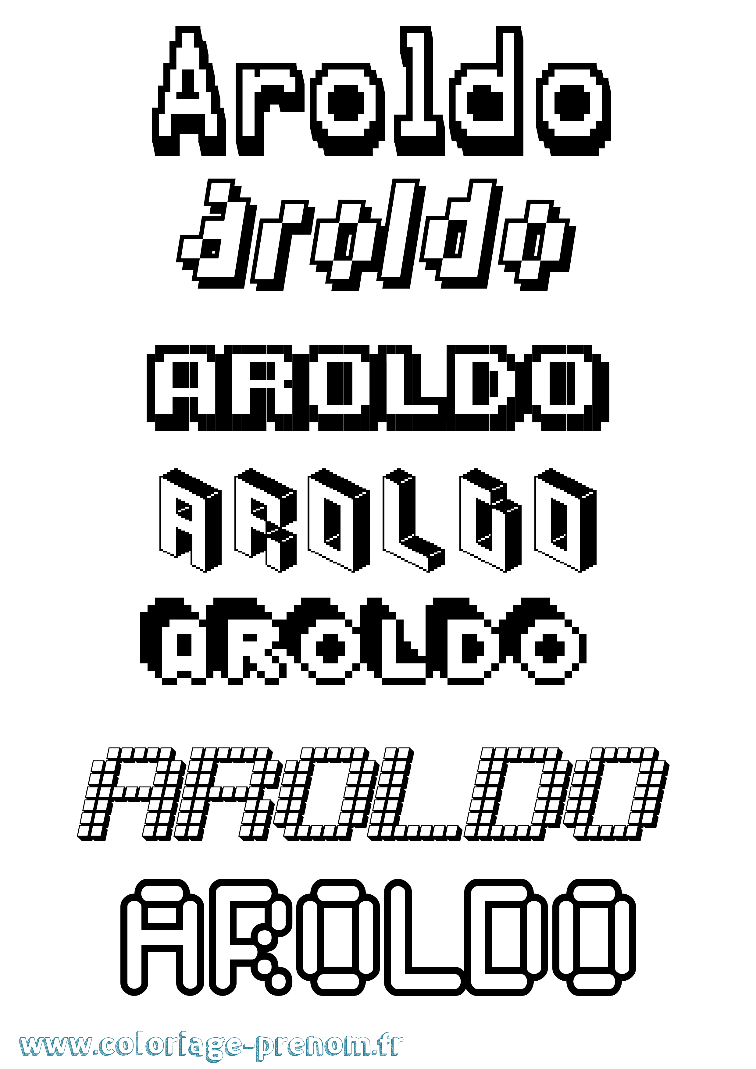 Coloriage Aroldo Pixel Coloriage prénom Aroldo Pixel