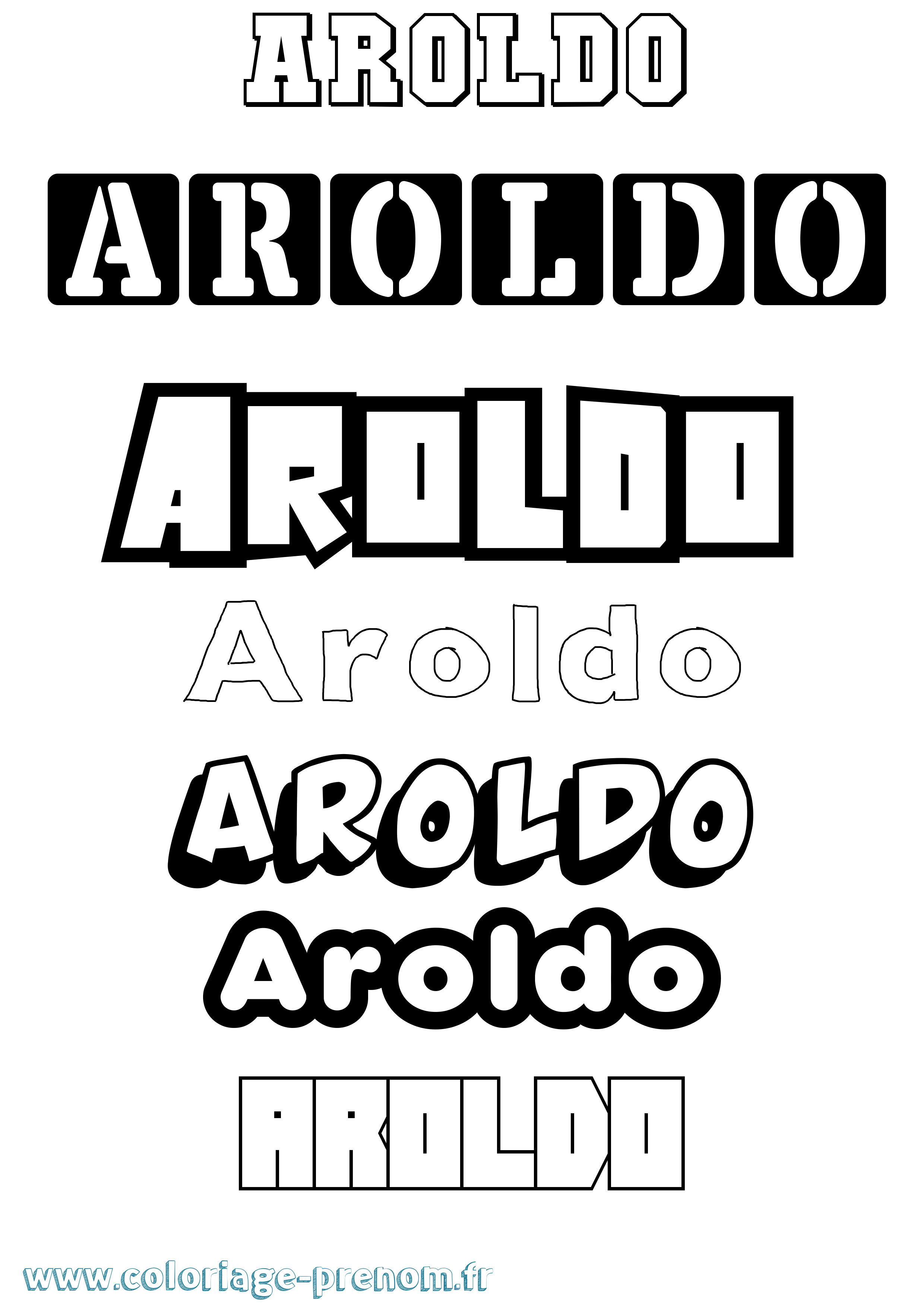 Coloriage Aroldo Simple Coloriage prénom Aroldo Simple