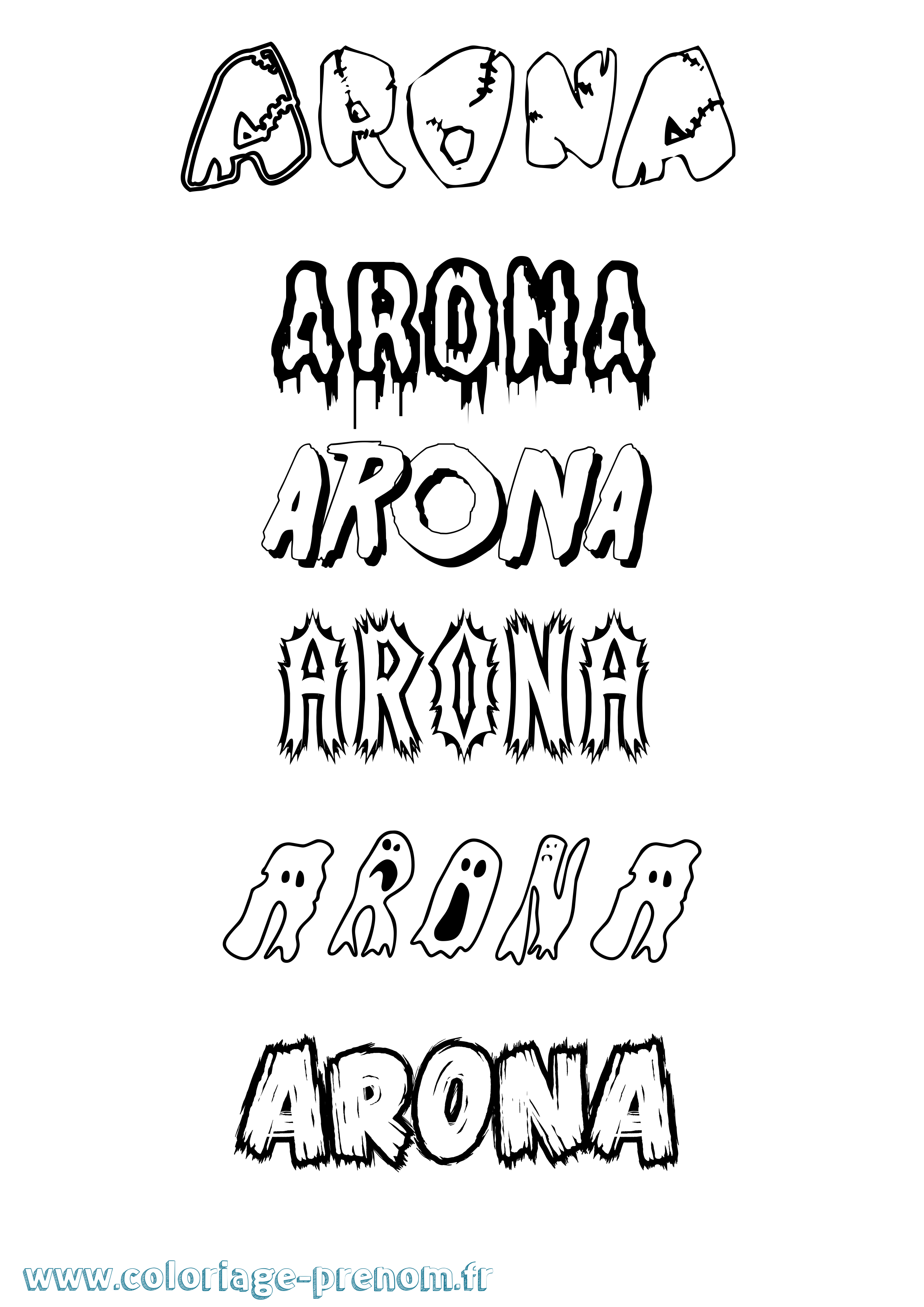 Coloriage Arona Frisson Coloriage prénom Arona Frisson