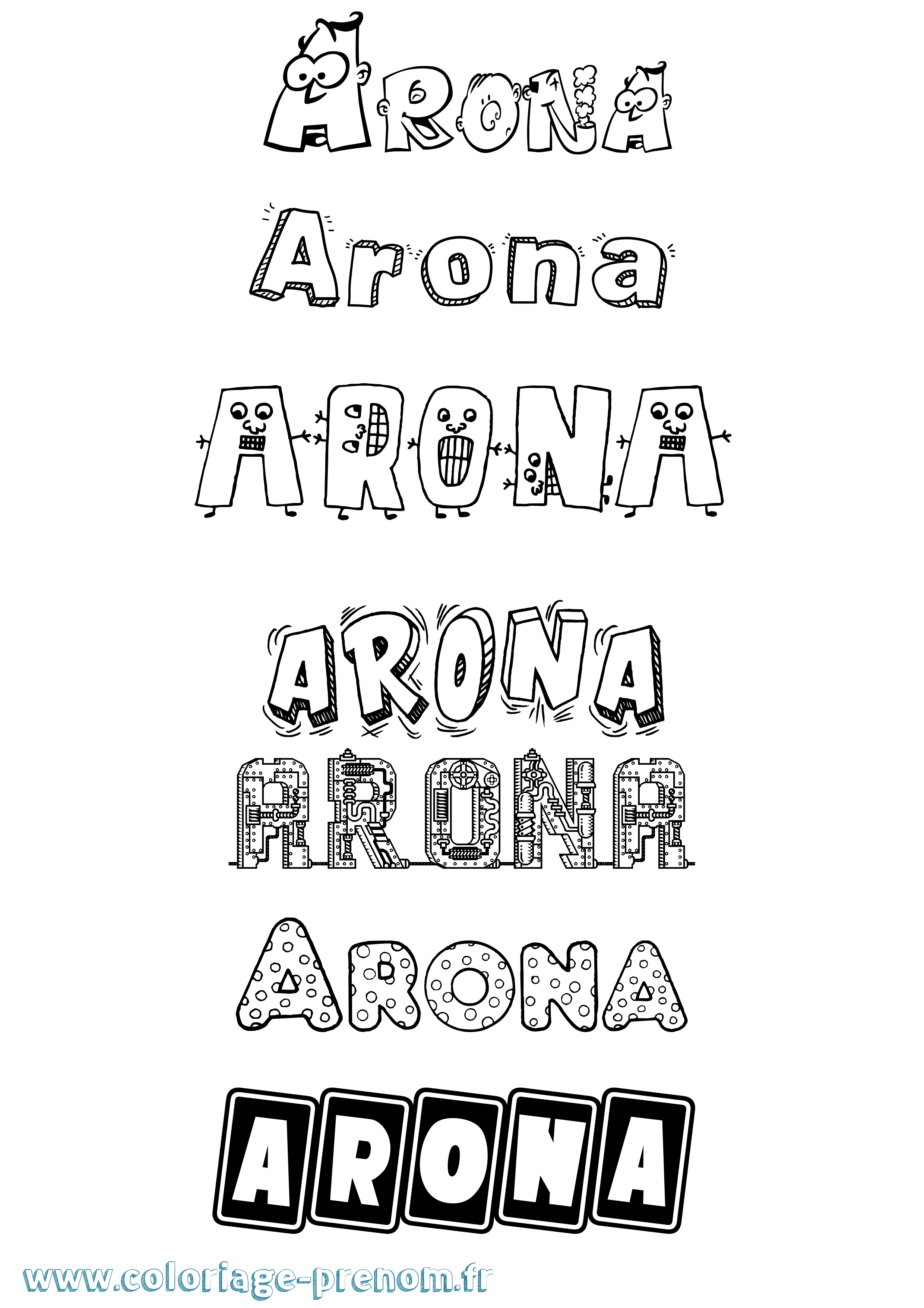 Coloriage Arona Fun Coloriage prénom Arona Fun