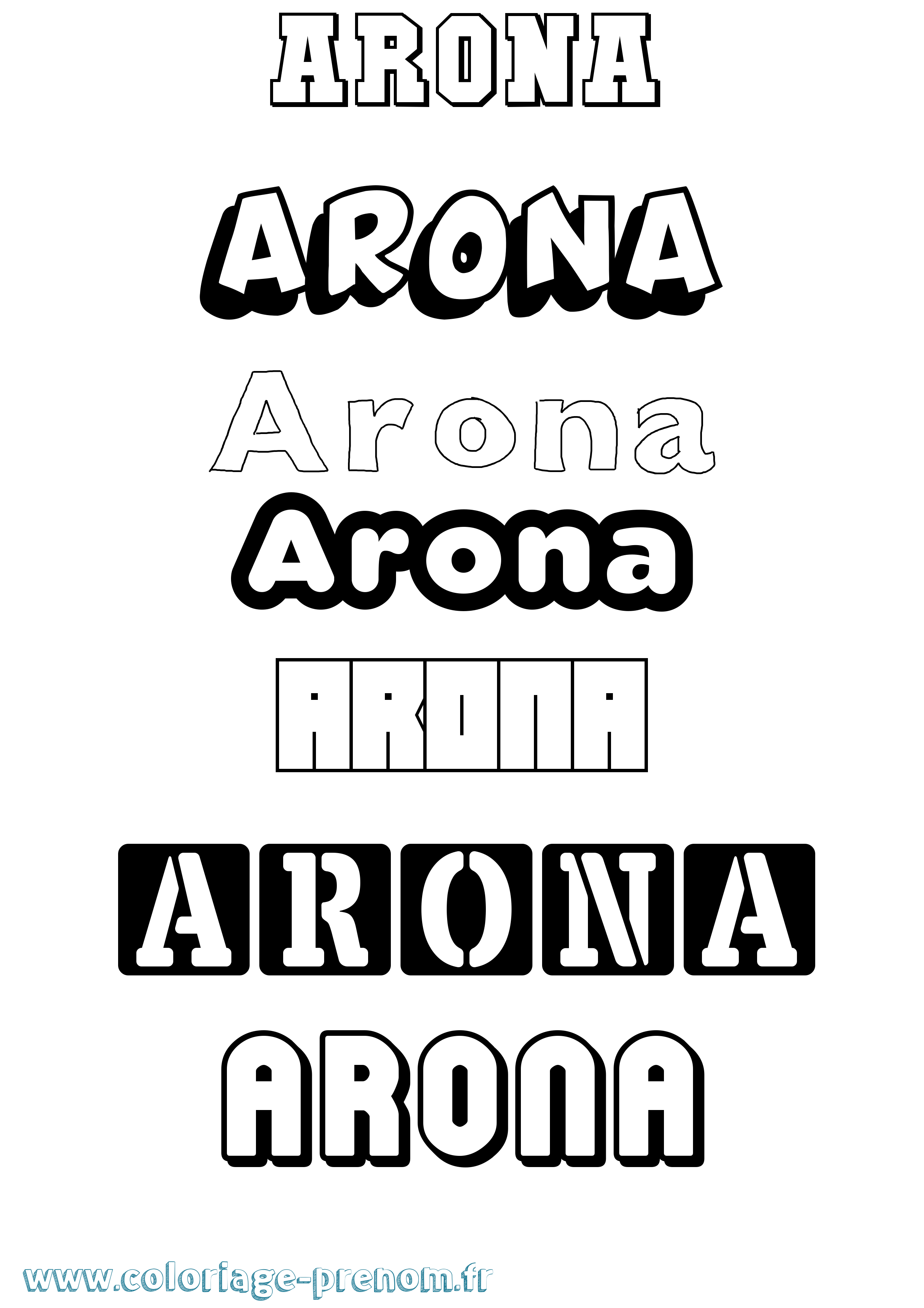 Coloriage Arona Simple Coloriage prénom Arona Simple