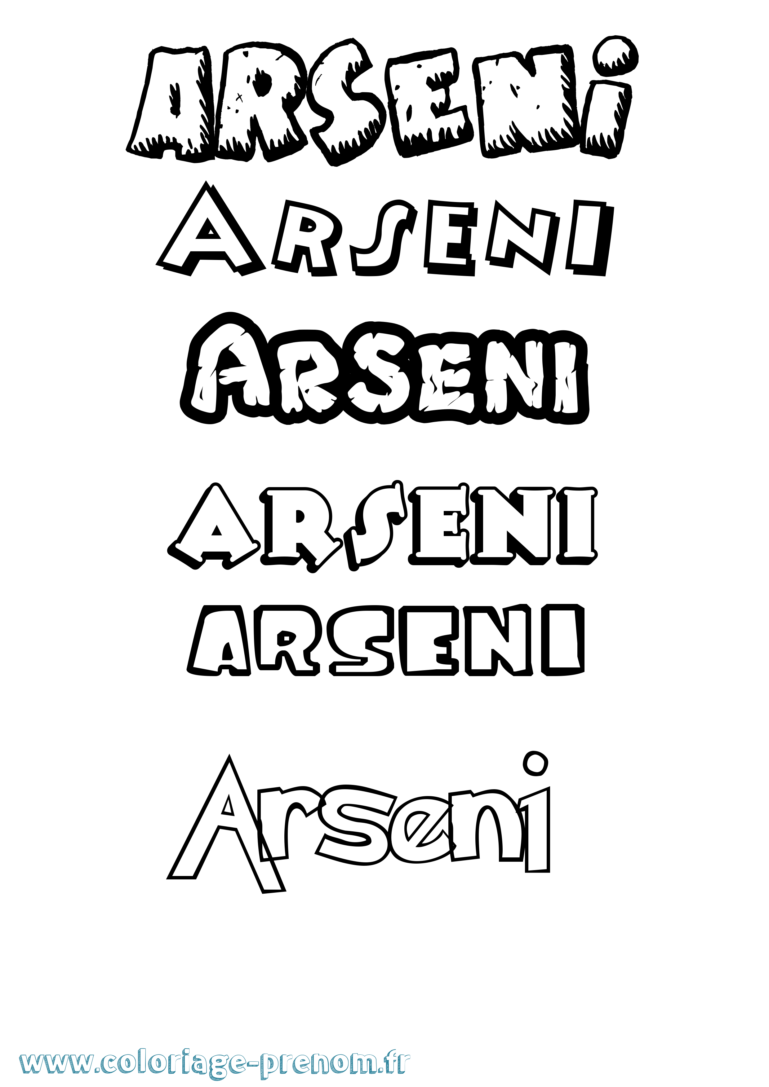 Coloriage Arseni Dessin Animé Coloriage prénom Arseni Dessin Animé