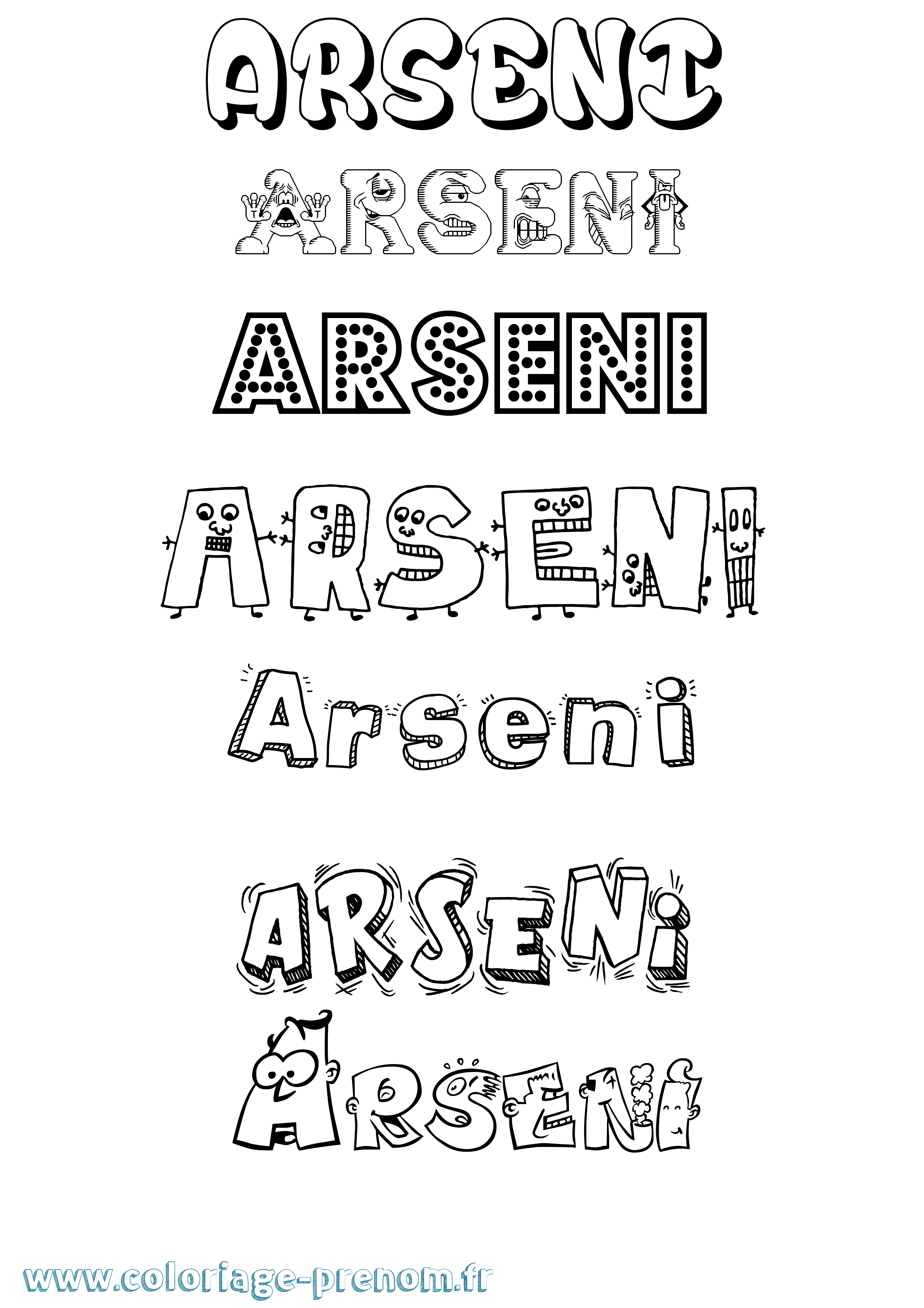 Coloriage Arseni Fun Coloriage prénom Arseni Fun