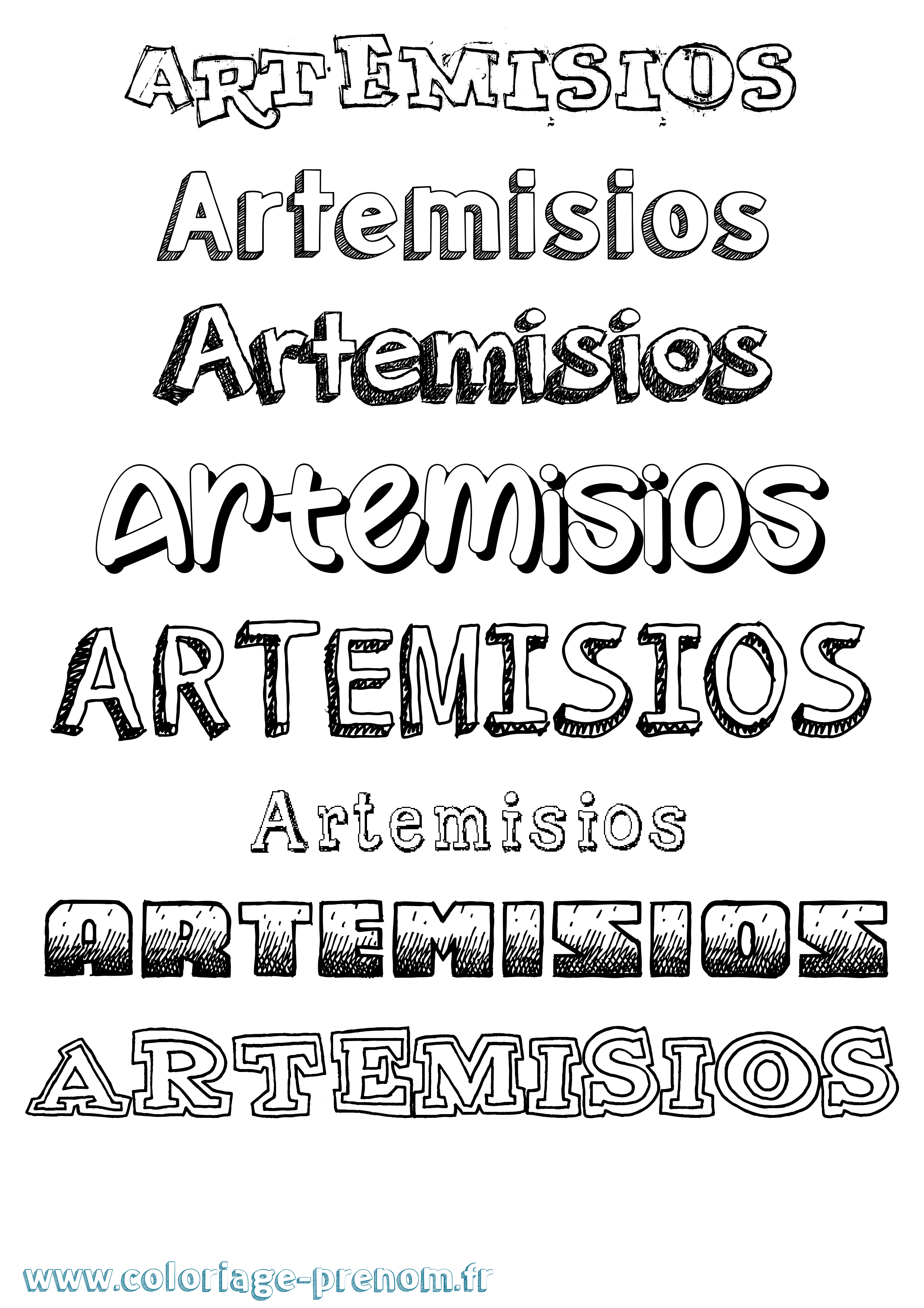 Coloriage Artemisios Dessiné Coloriage prénom Artemisios Dessiné