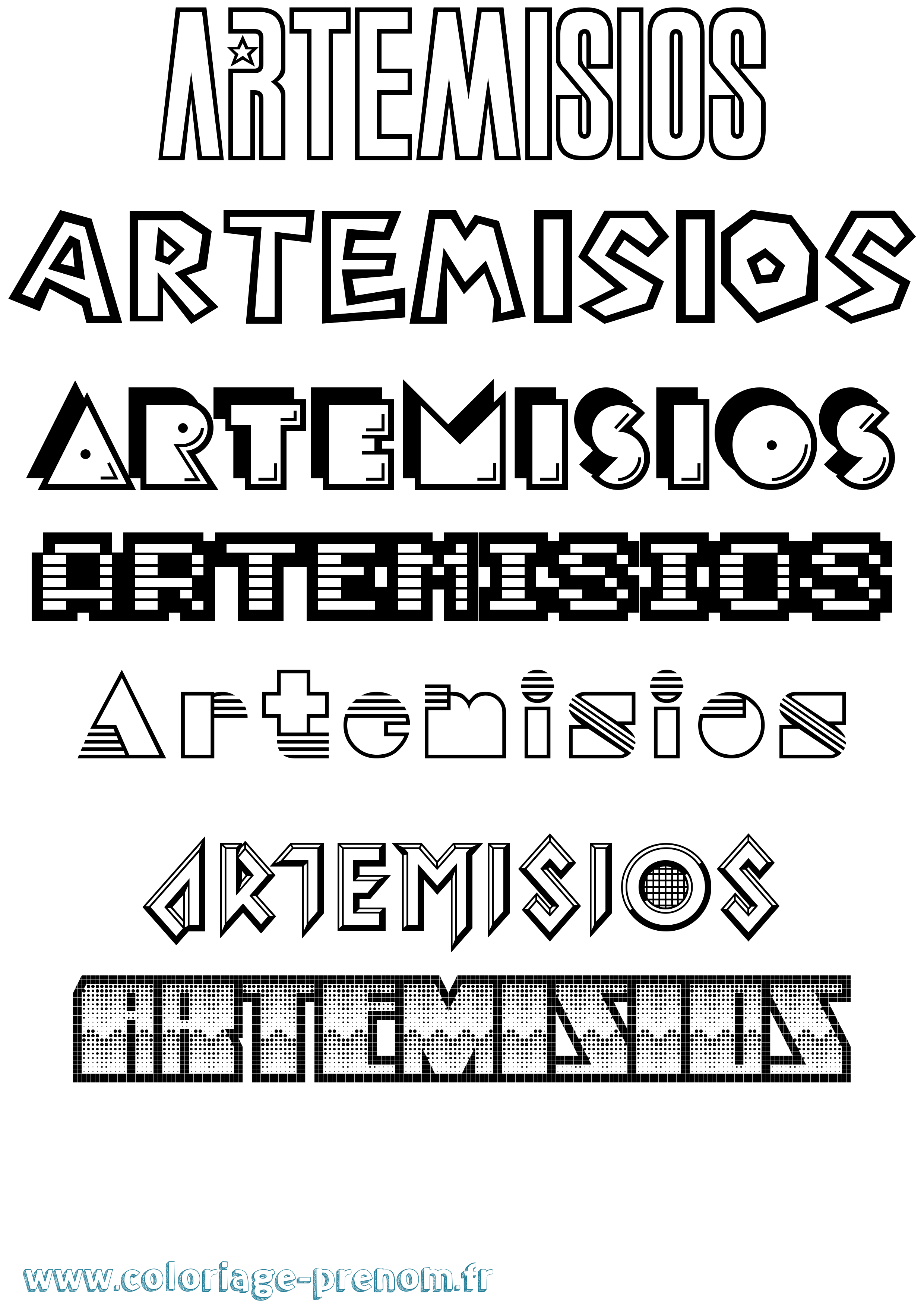 Coloriage Artemisios Jeux Vidéos Coloriage prénom Artemisios Jeux Vidéos
