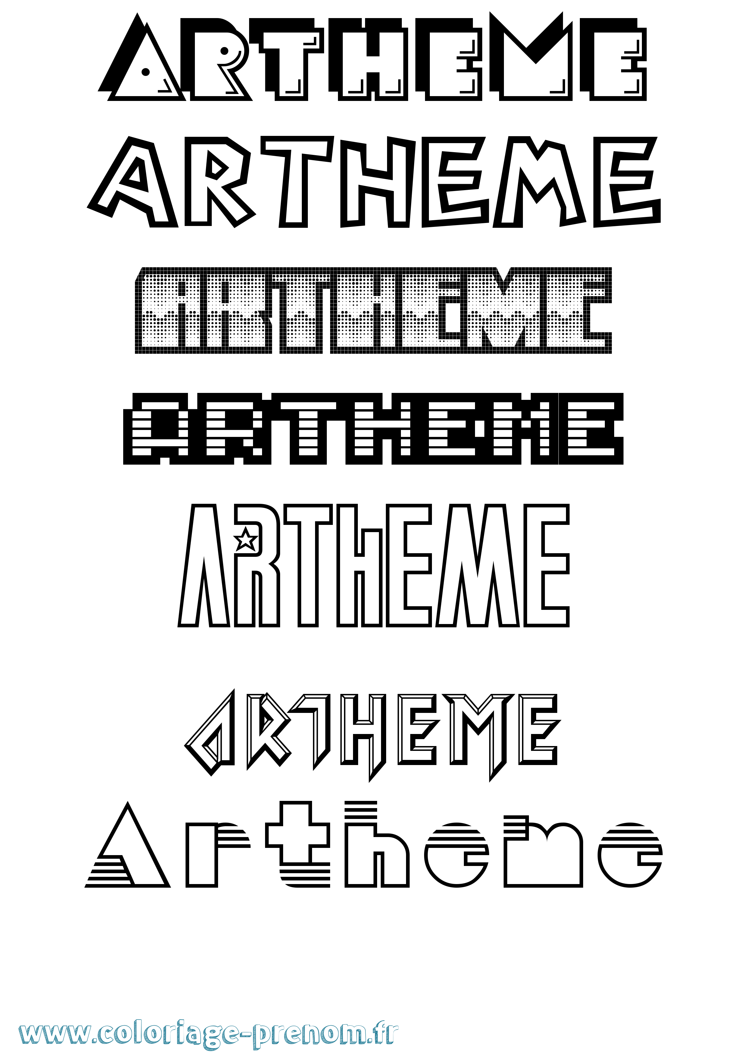Coloriage Artheme Jeux Vidéos Coloriage prénom Artheme Jeux Vidéos