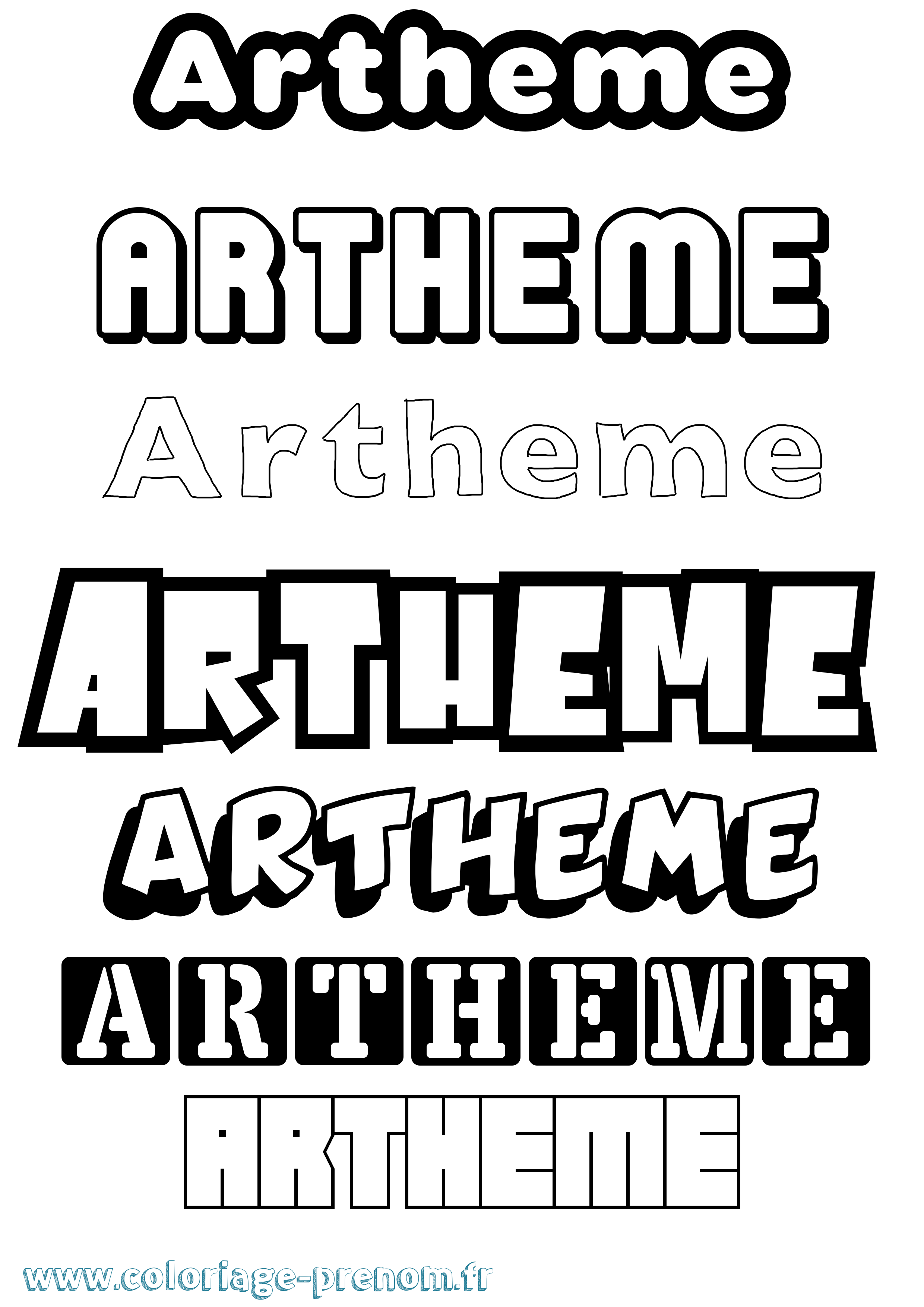Coloriage Artheme Simple Coloriage prénom Artheme Simple