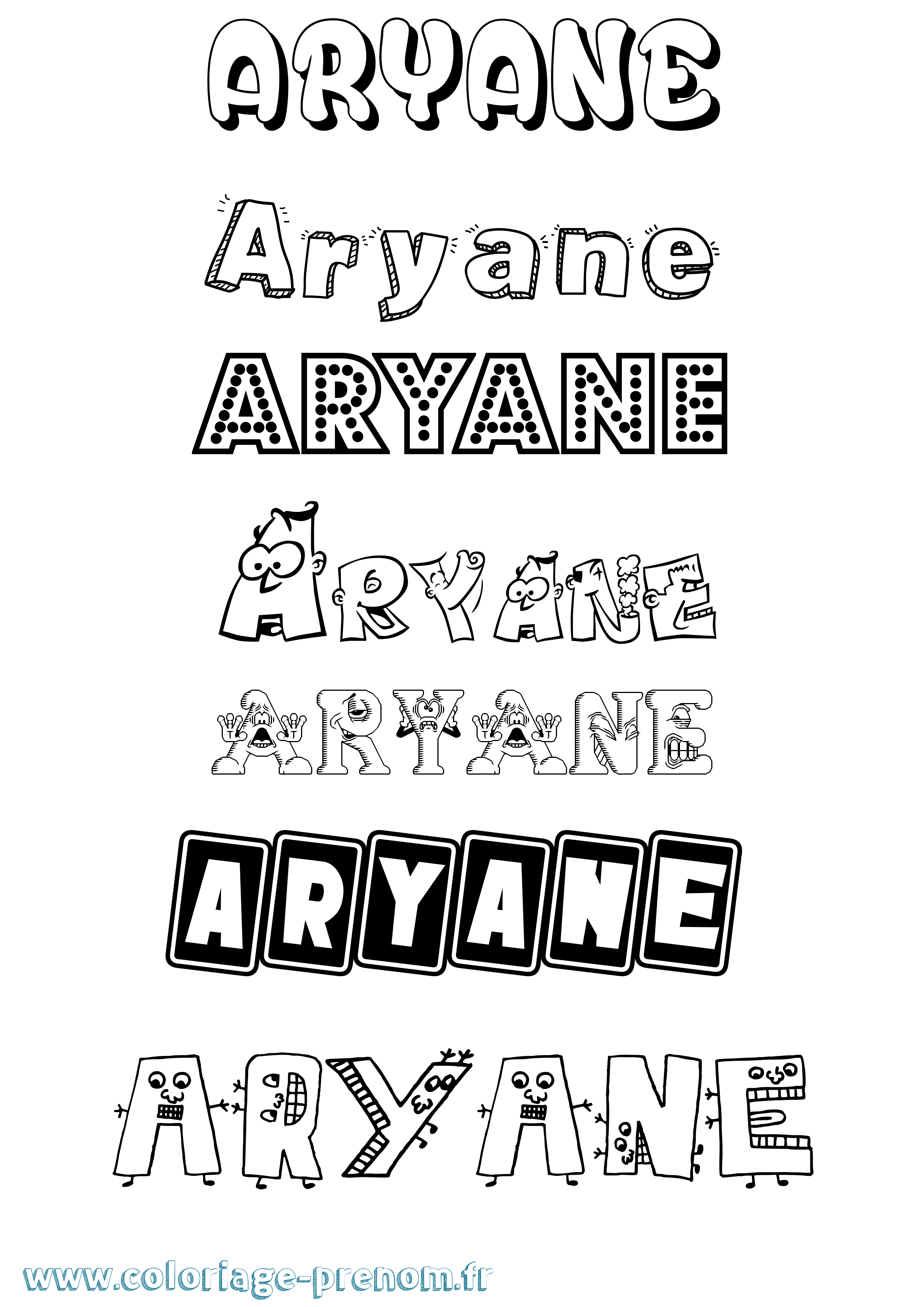 Coloriage Aryane Fun Coloriage prénom Aryane Fun