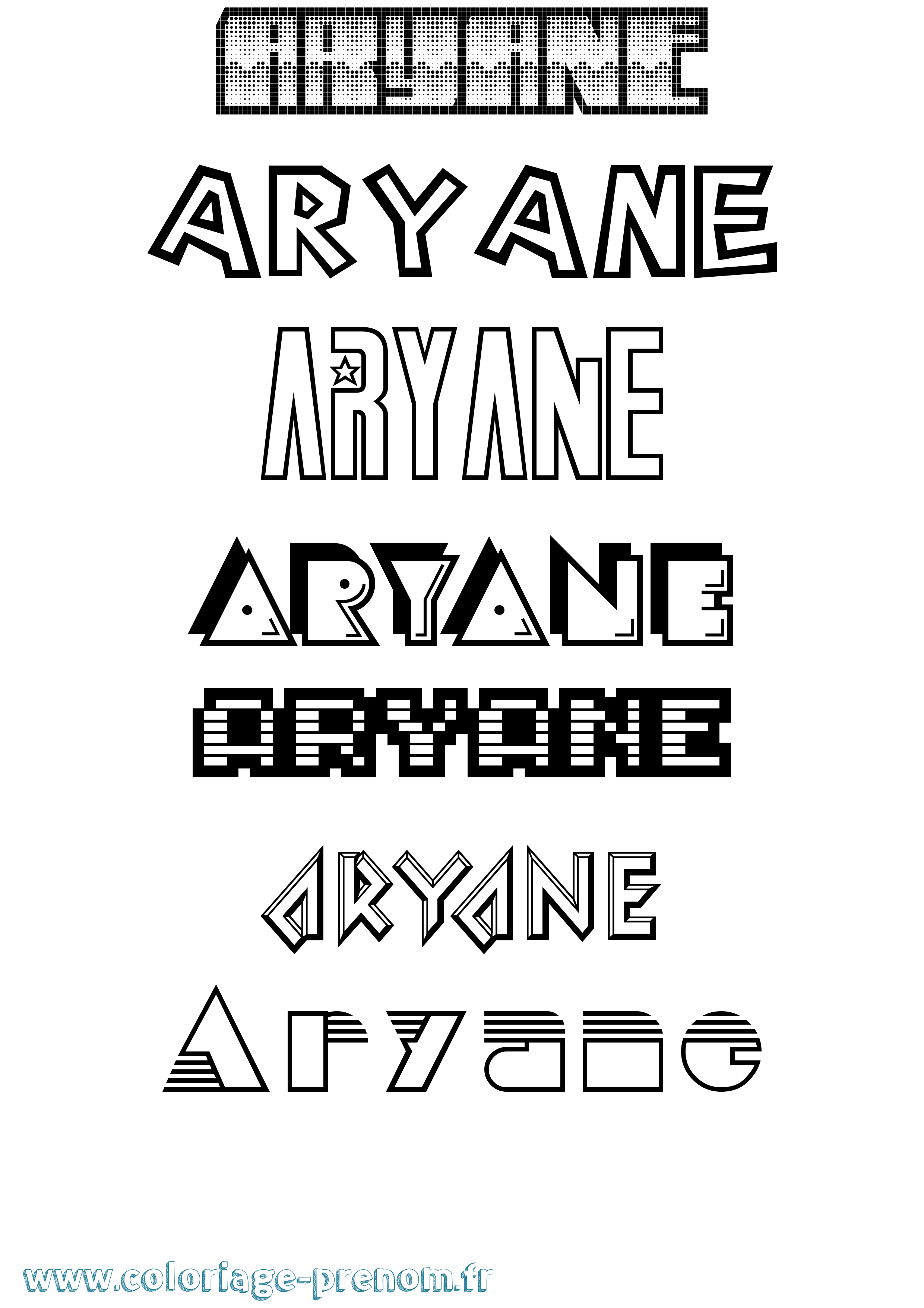 Coloriage Aryane Jeux Vidéos Coloriage prénom Aryane Jeux Vidéos