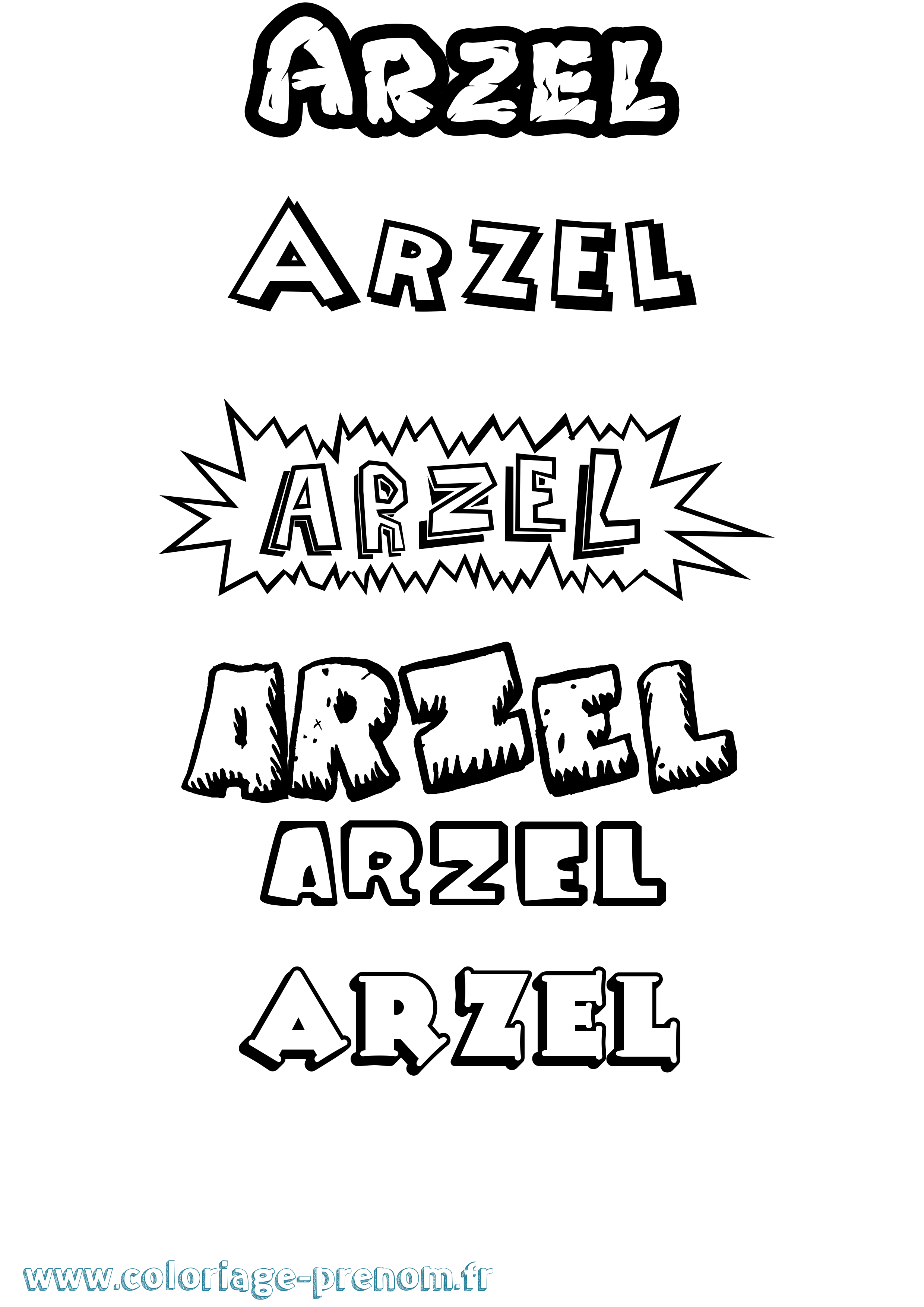 Coloriage Arzel Dessin Animé Coloriage prénom Arzel Dessin Animé