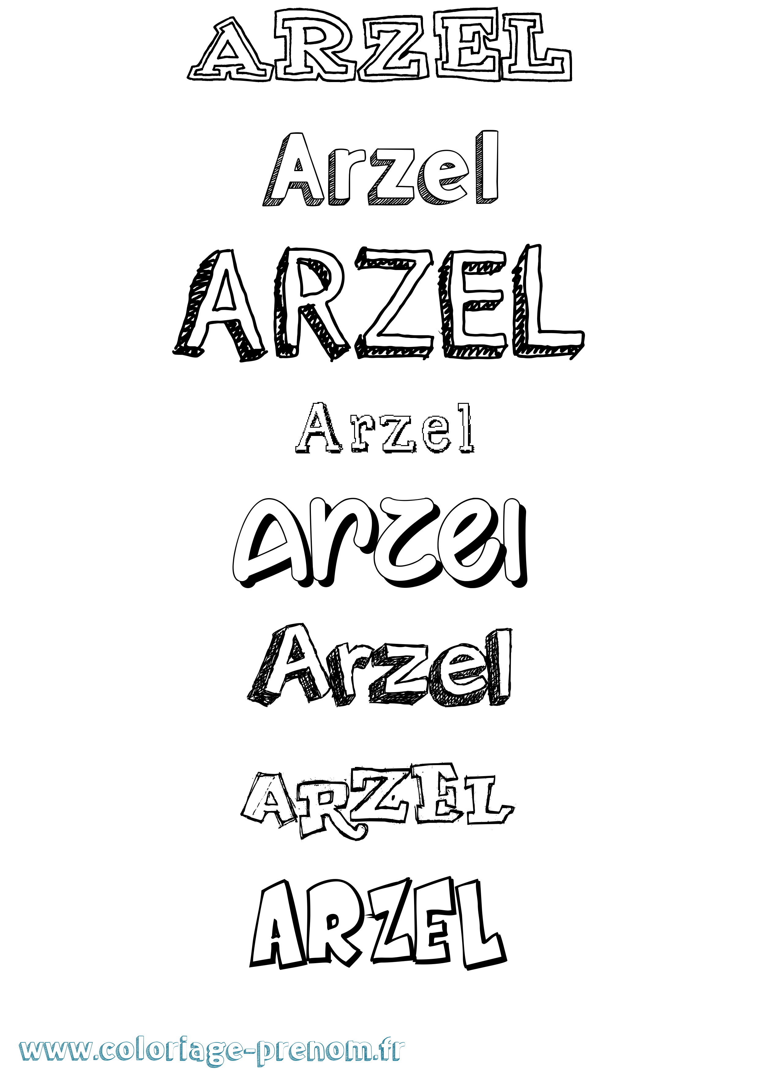 Coloriage Arzel Dessiné Coloriage prénom Arzel Dessiné