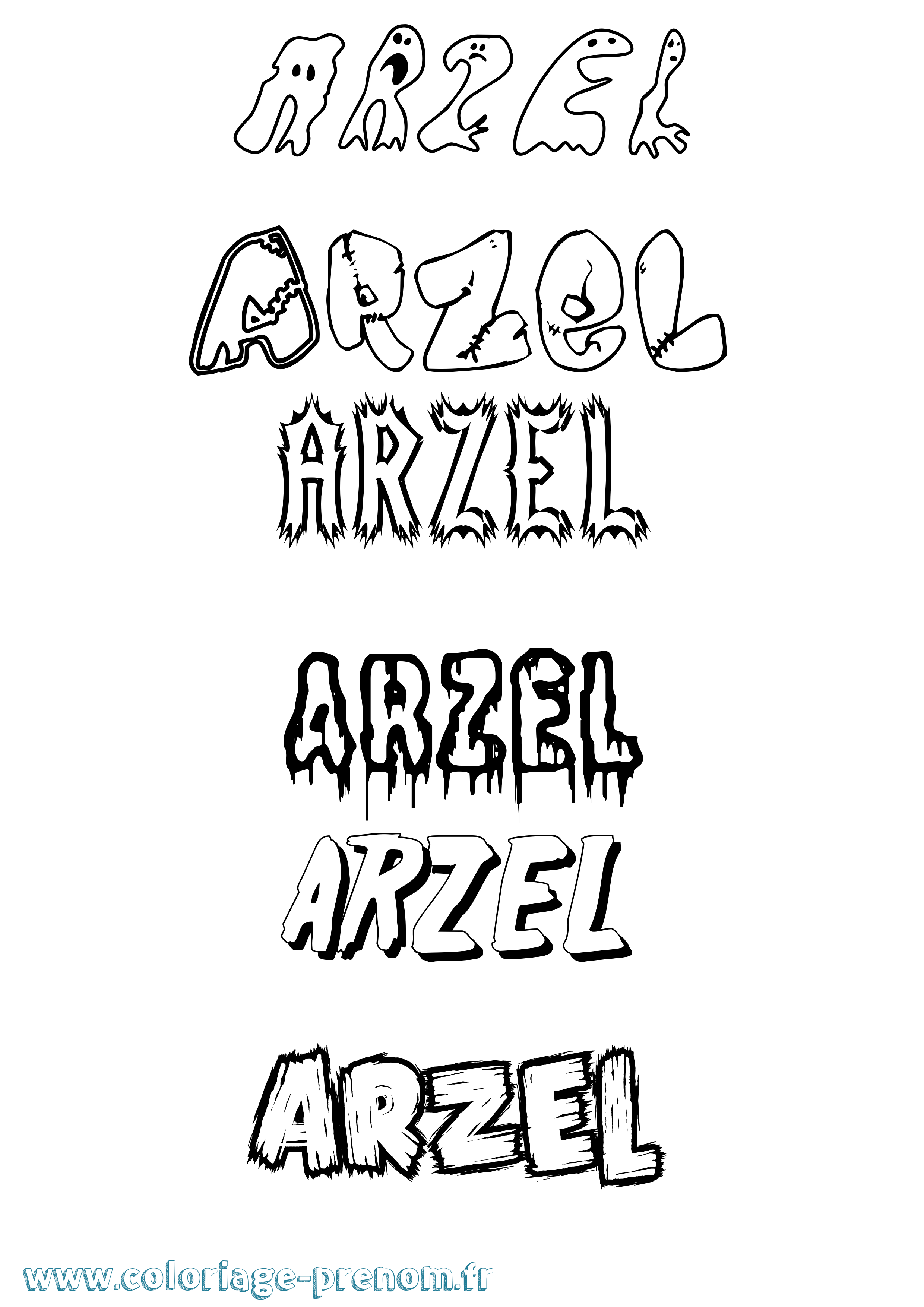 Coloriage Arzel Frisson Coloriage prénom Arzel Frisson