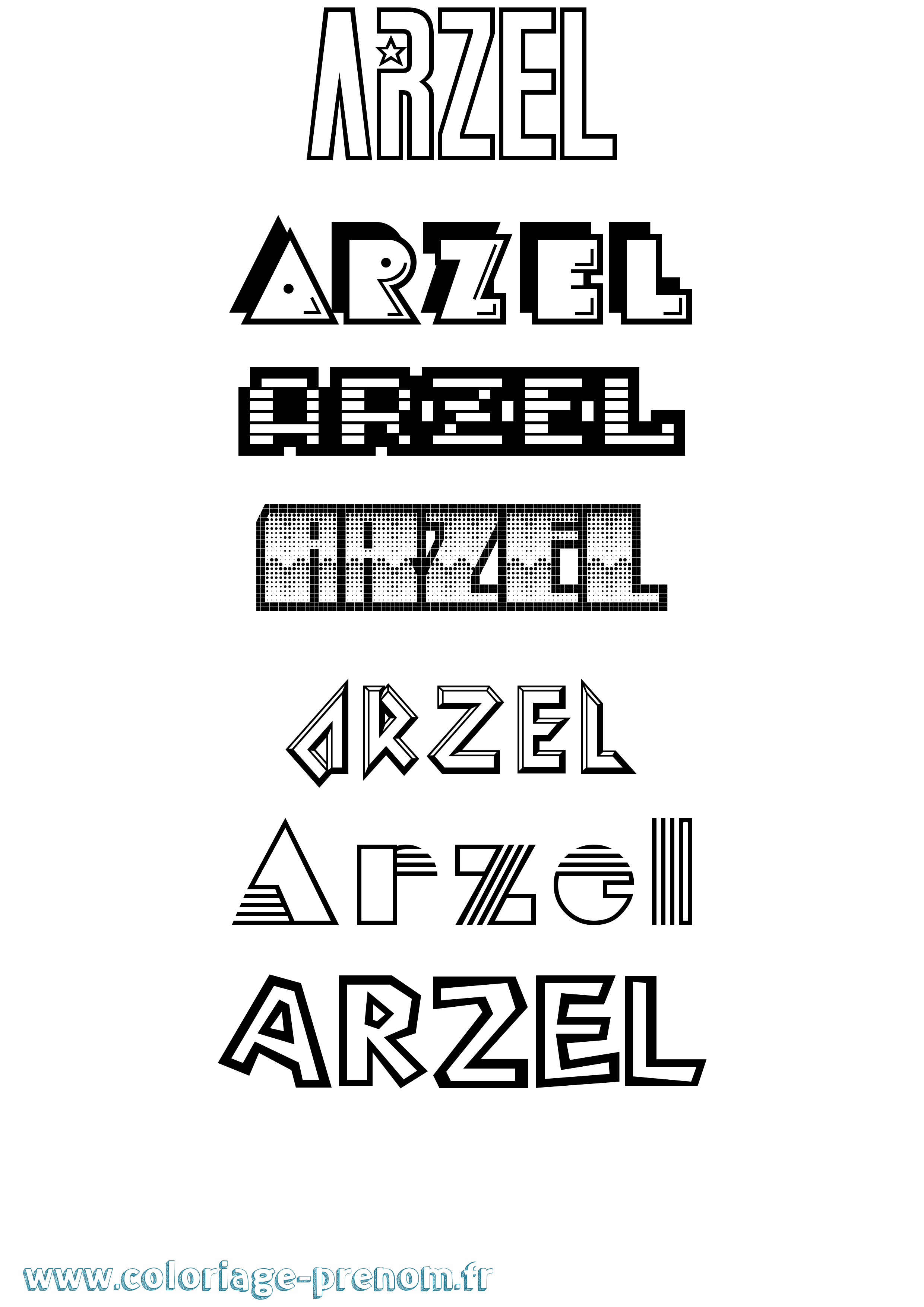 Coloriage Arzel Jeux Vidéos Coloriage prénom Arzel Jeux Vidéos