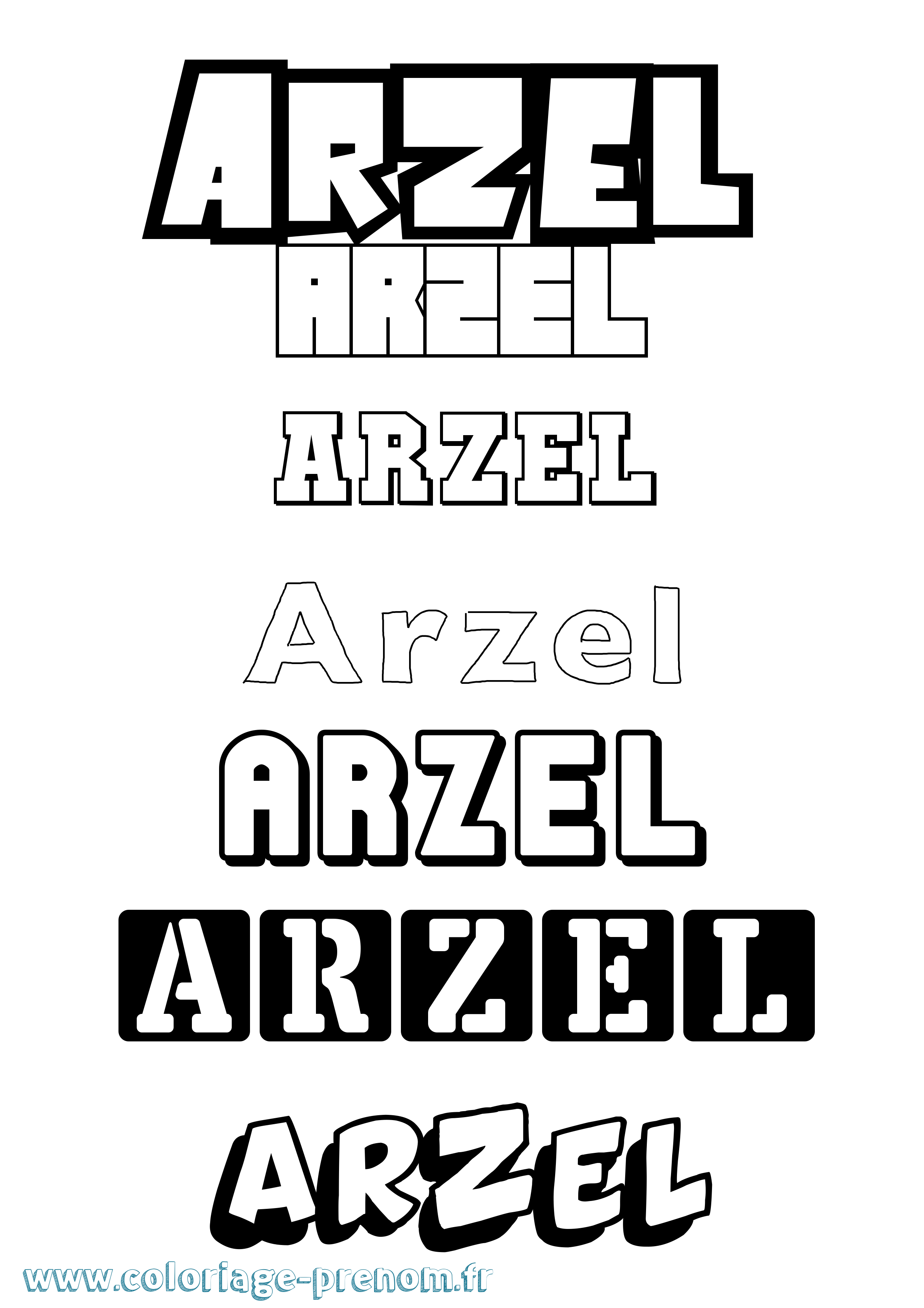 Coloriage Arzel Simple Coloriage prénom Arzel Simple