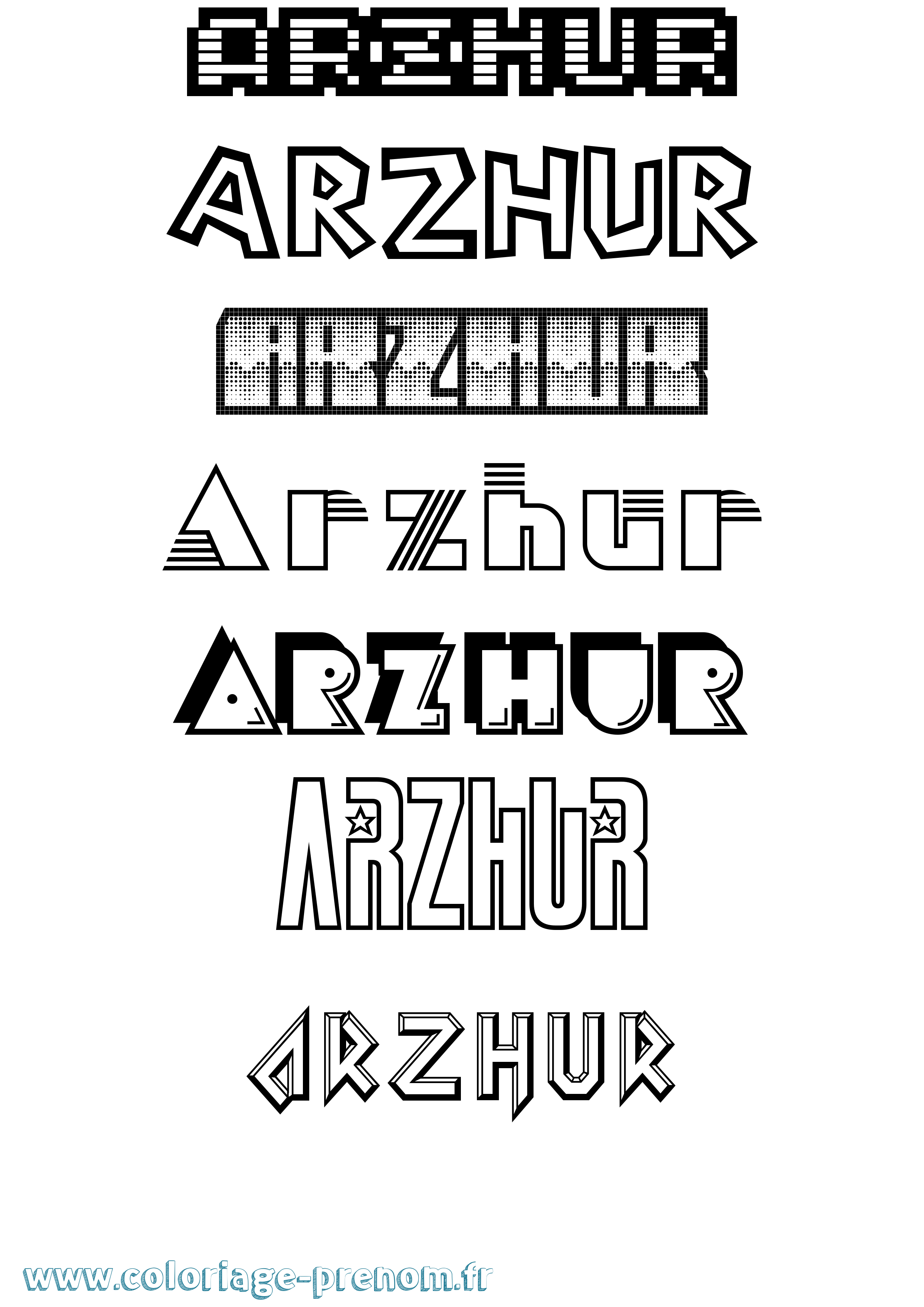 Coloriage Arzhur Jeux Vidéos Coloriage prénom Arzhur Jeux Vidéos
