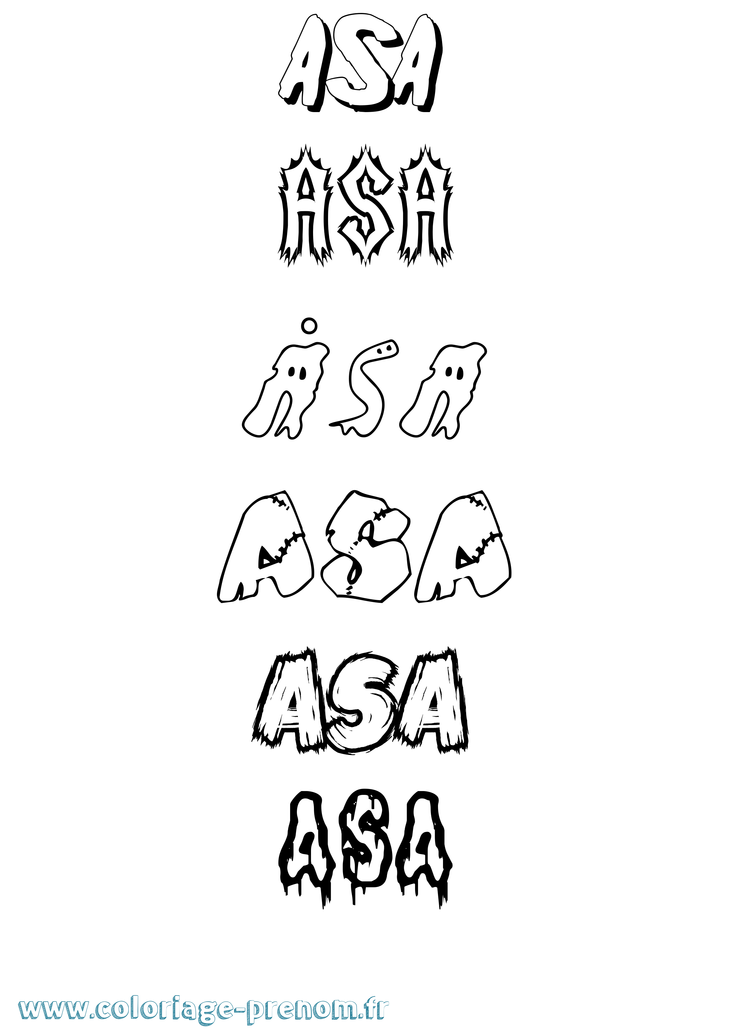 Coloriage Åsa Frisson Coloriage prénom Åsa Frisson