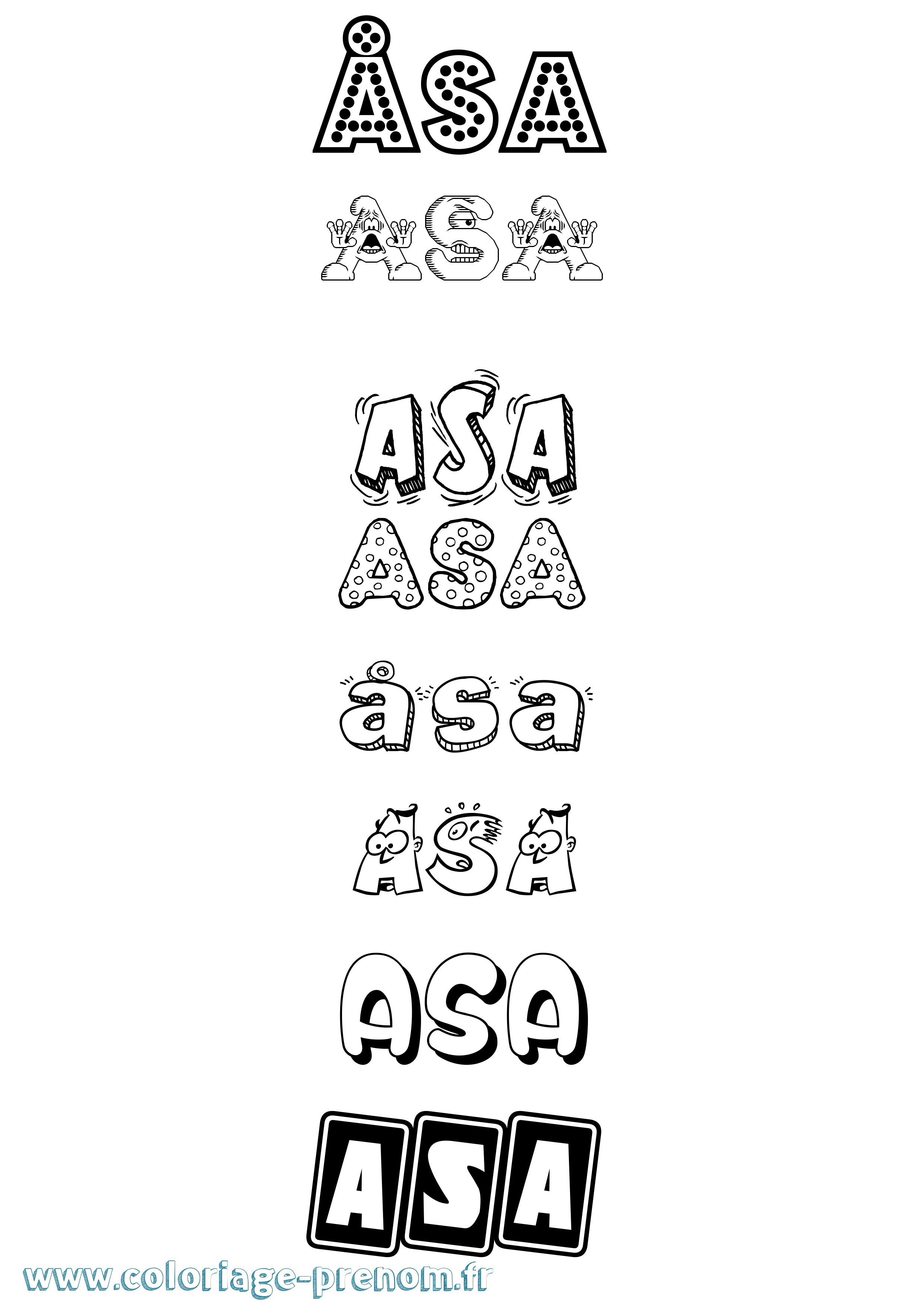 Coloriage Åsa Fun Coloriage prénom Åsa Fun