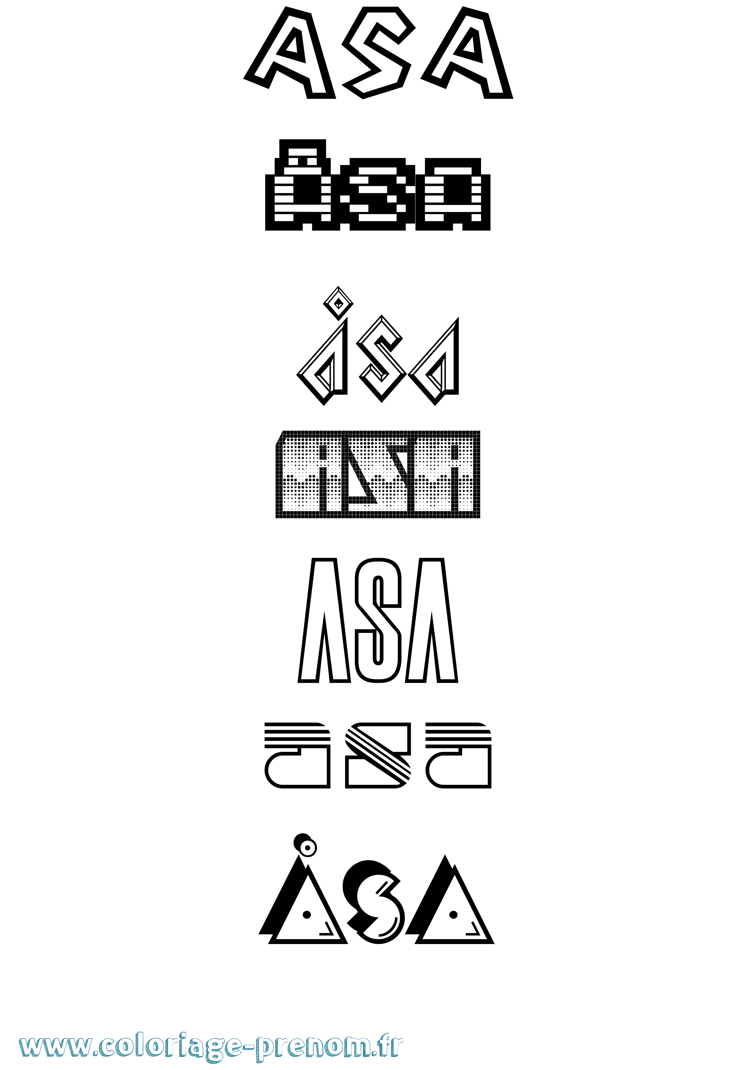 Coloriage Åsa Jeux Vidéos Coloriage prénom Åsa Jeux Vidéos